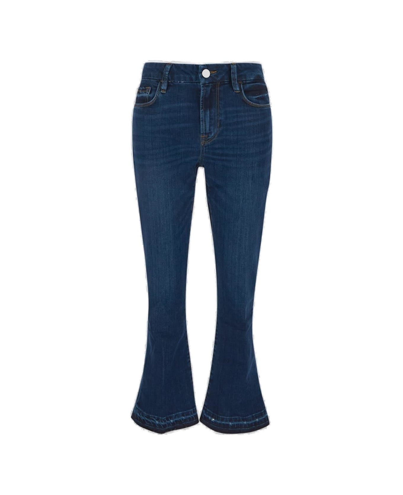 Frame High-rise Cropped Flared Jeans - BLUE