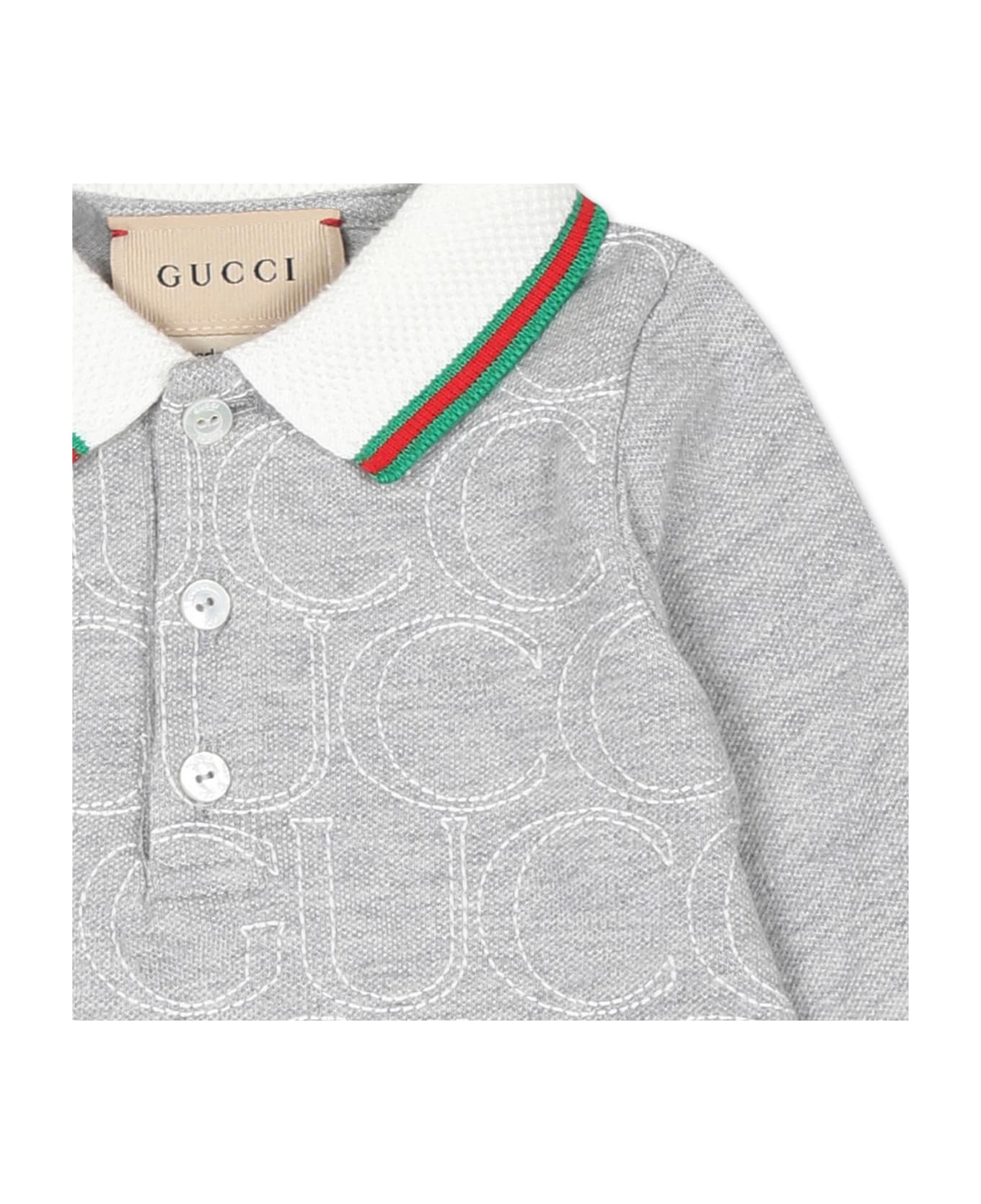 Gucci Grey Babygrow For Babykids With Logo - Grey