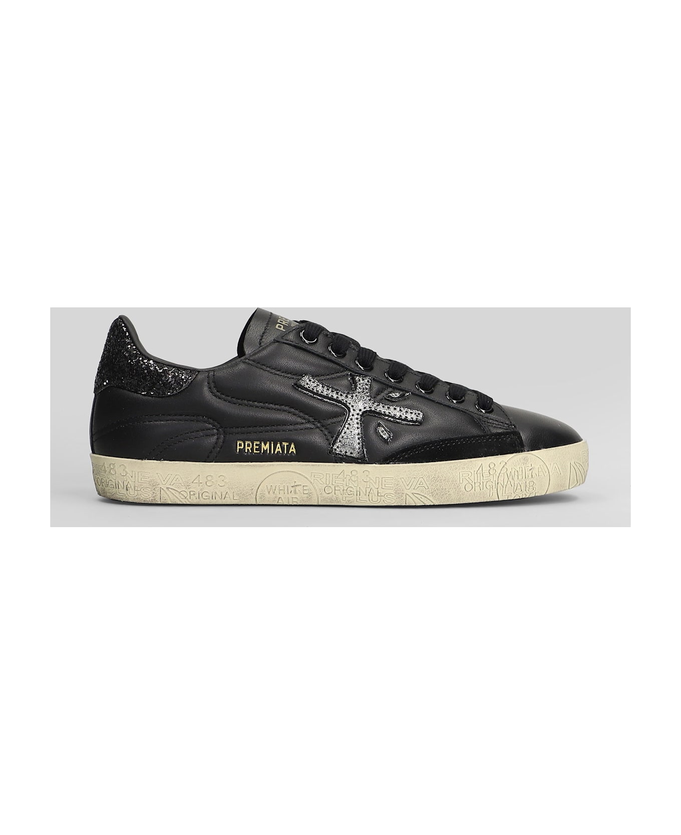 Premiata Steven Sneakers In Black Leather - black