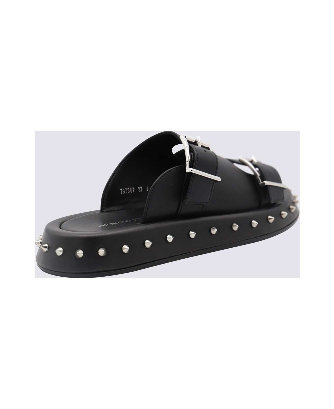 Alexander McQueen Black Leather Sandals - Black