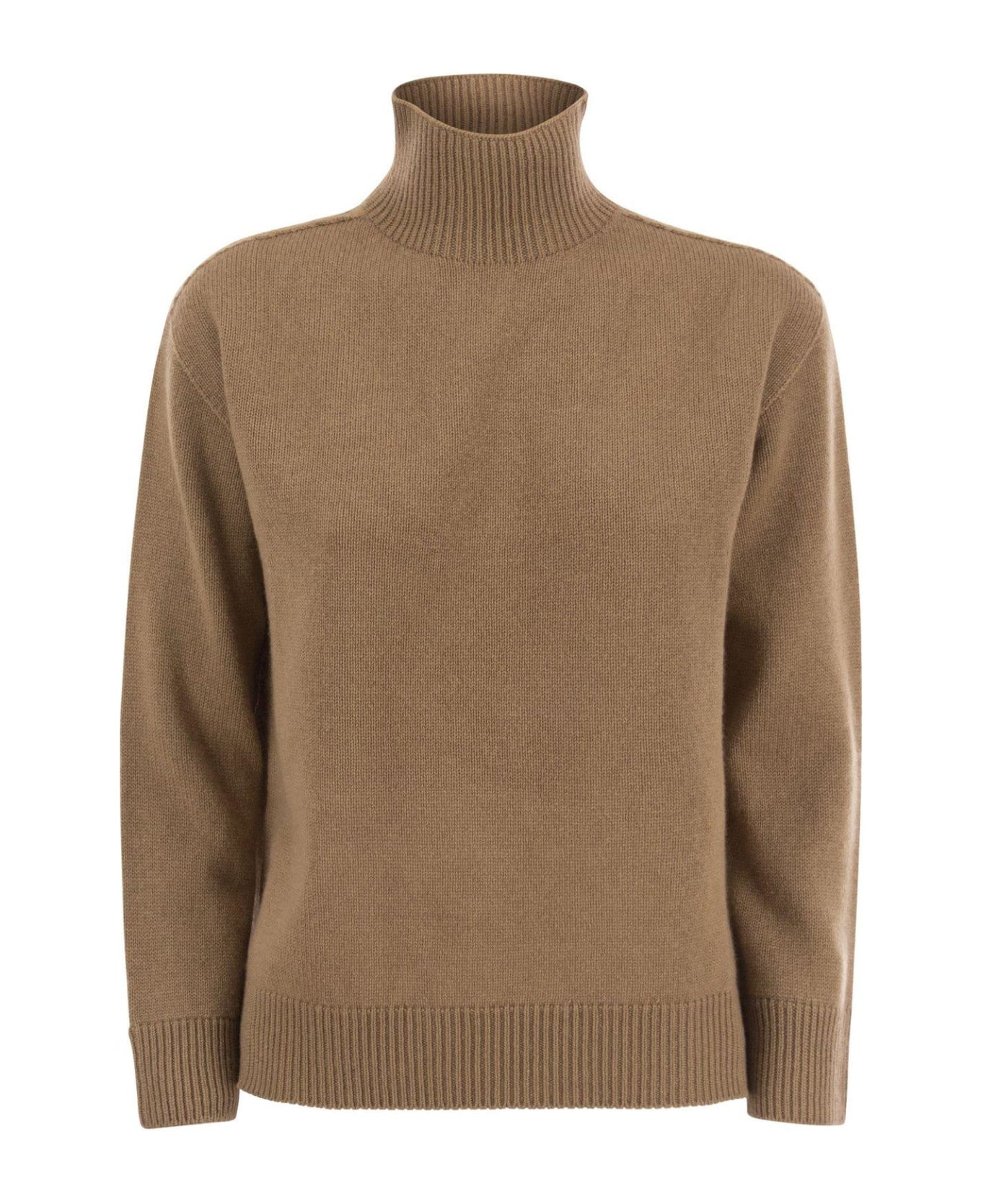 'S Max Mara Cashmere Turtleneck Sweater - Camel ニットウェア