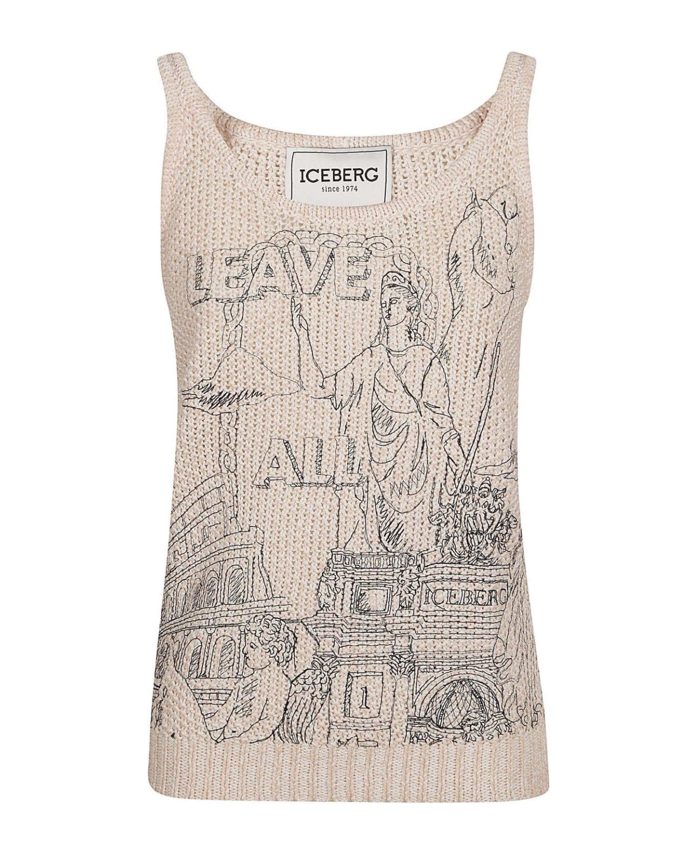 Iceberg Roma Embroidered Knitted Tank Top - multicolor