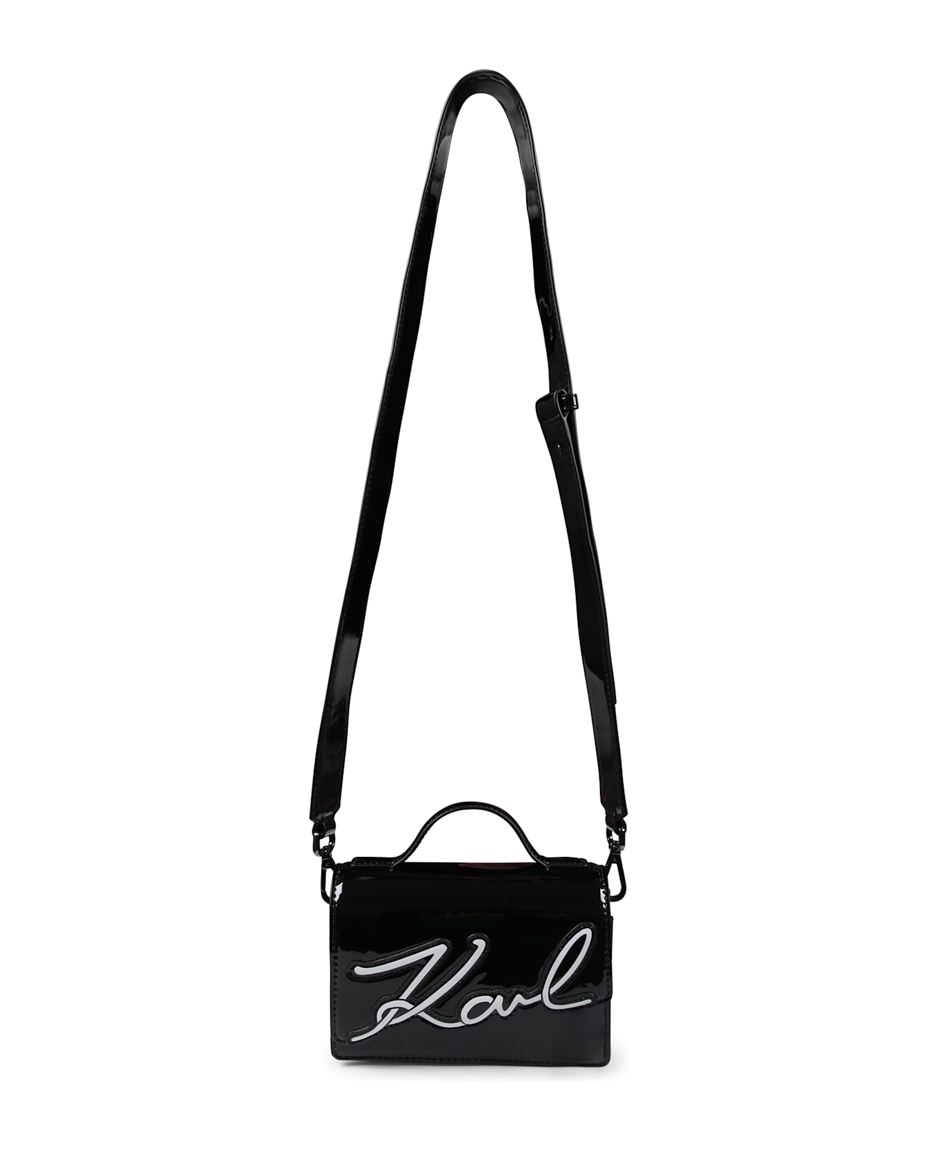 Karl Lagerfeld Kids Black Bag For Girl With Logo - Black