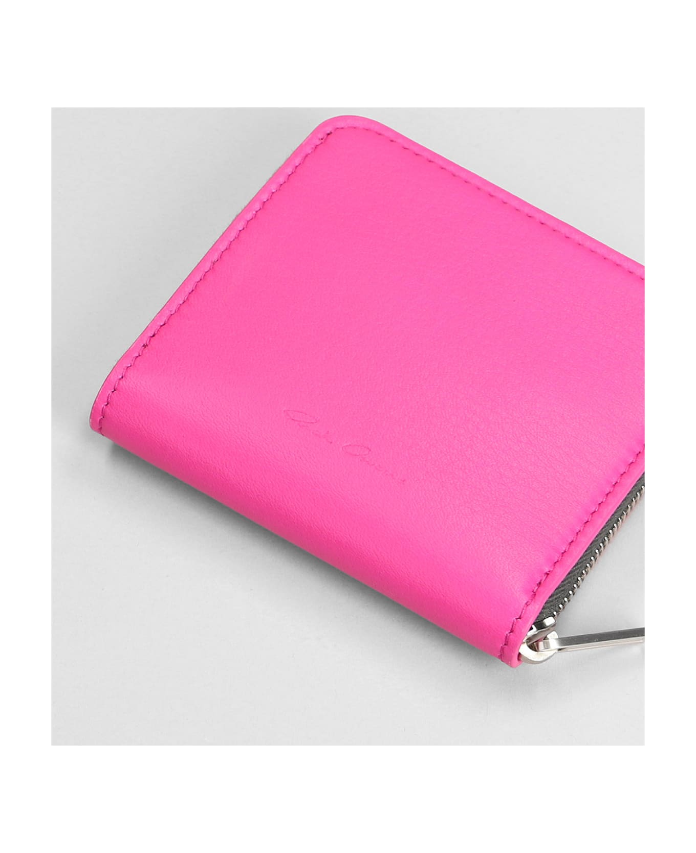 Rick Owens Wallet In Rose-pink Leather - rose-pink