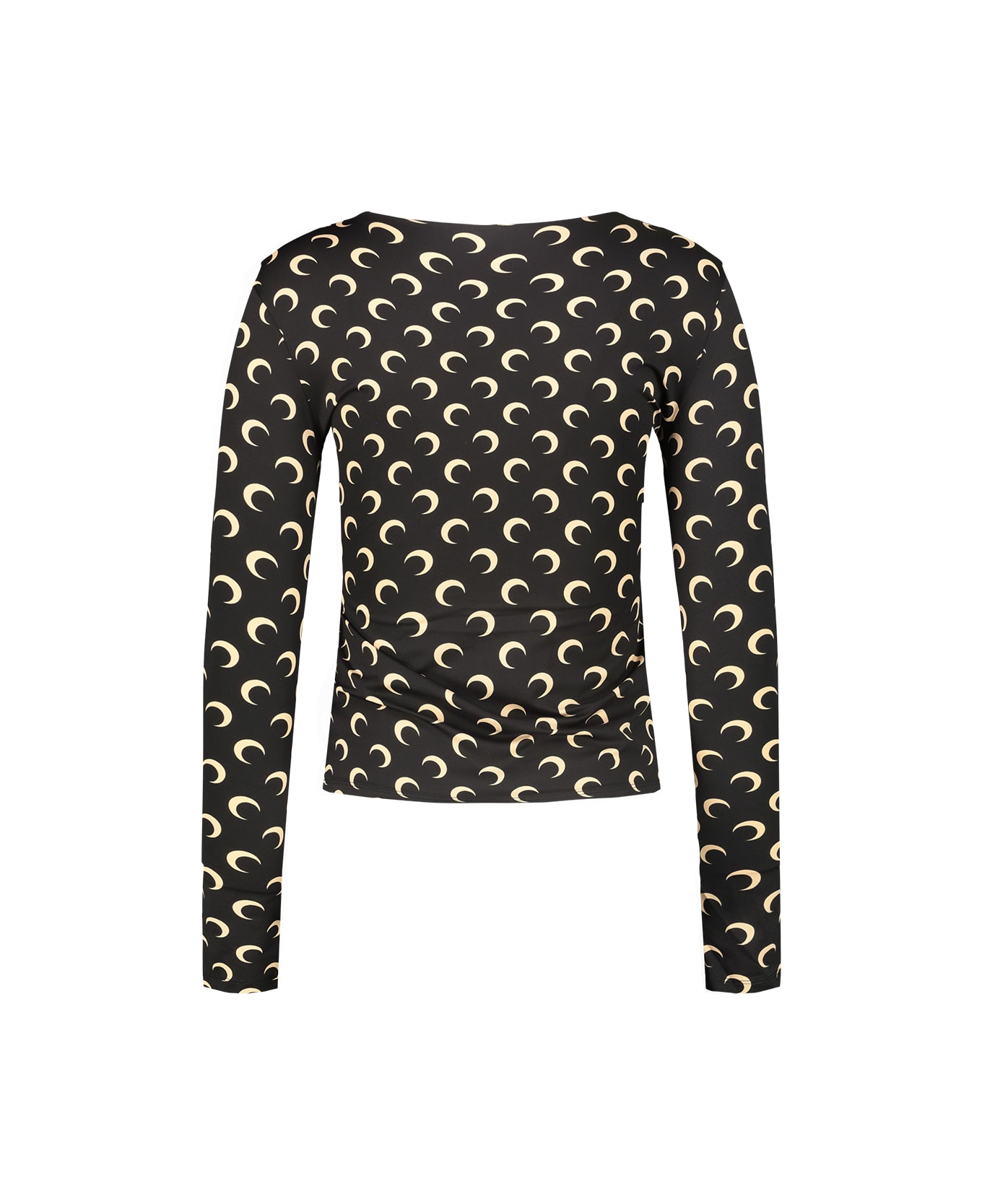 Marine Serre Moon Printed Jersey Square Neck Top - Inverse Tan