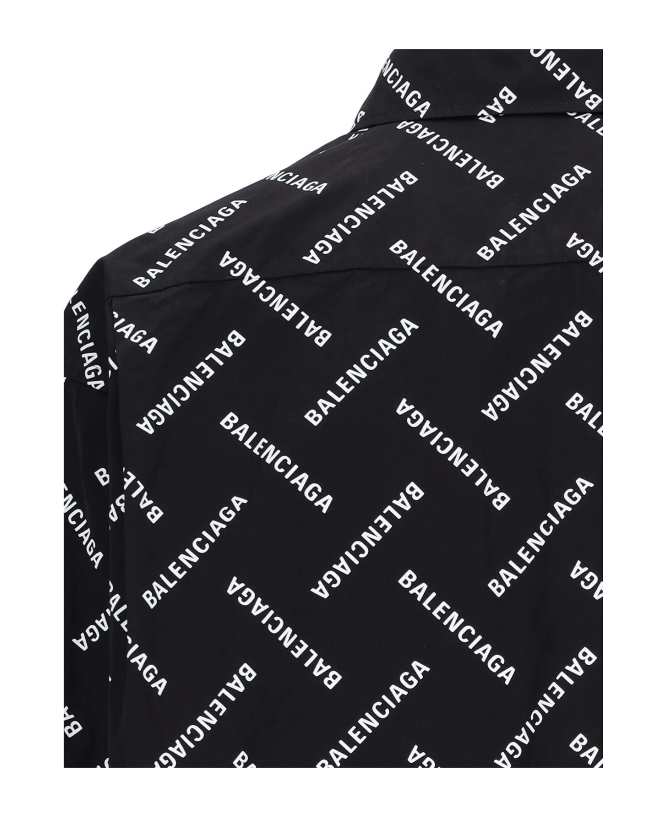 Balenciaga Allover Logo Printed Shirt - Black シャツ