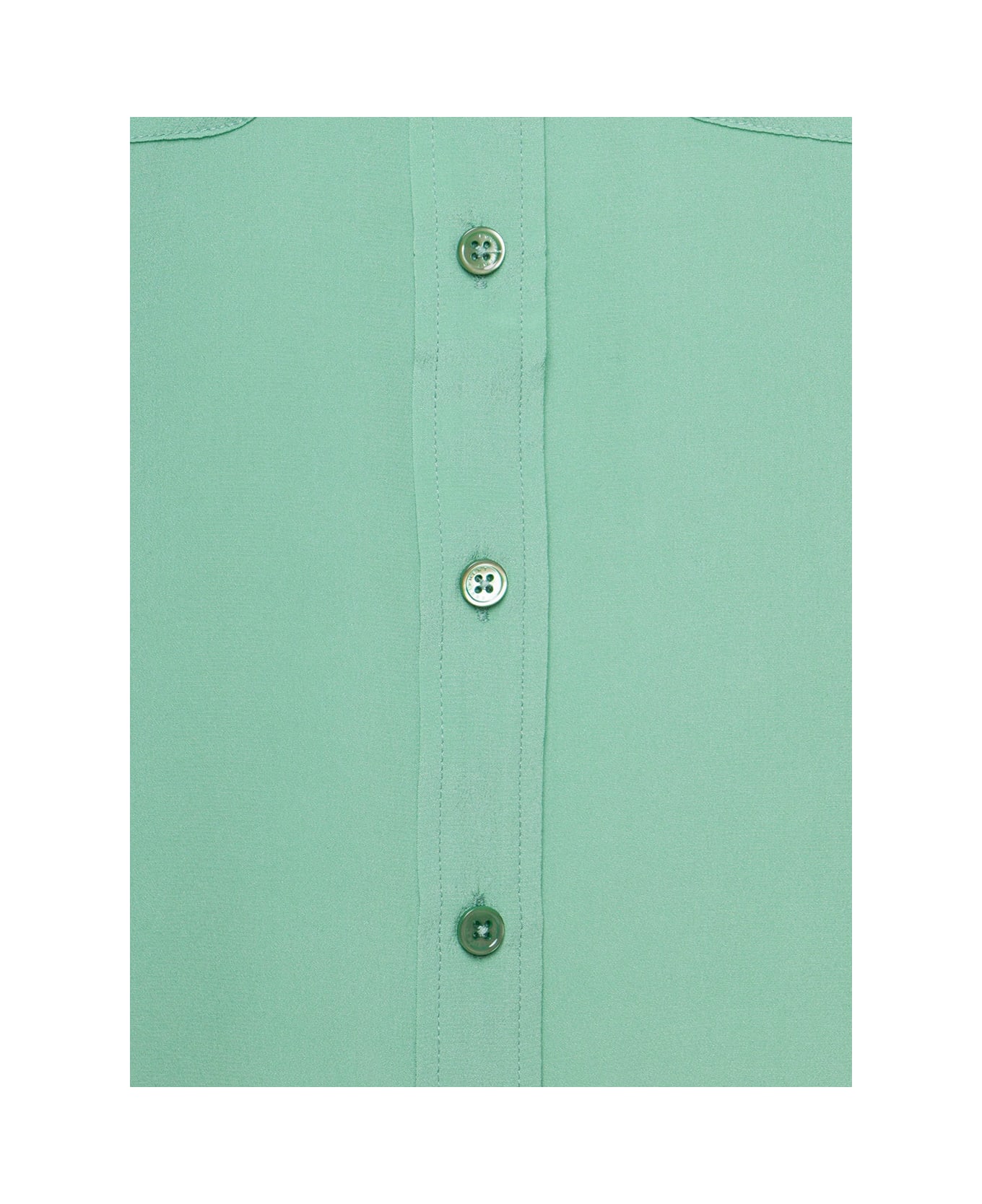 Equipment Mint Green Shirt With Patch Pockets With Flap In Silk Woman - Creme De Menthe シャツ
