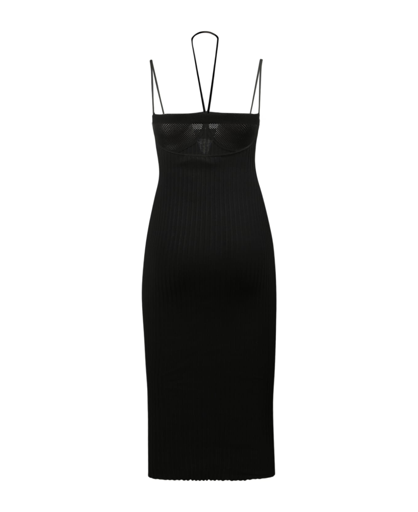 ANDREĀDAMO Ribbed Knit Midi Dress - Black