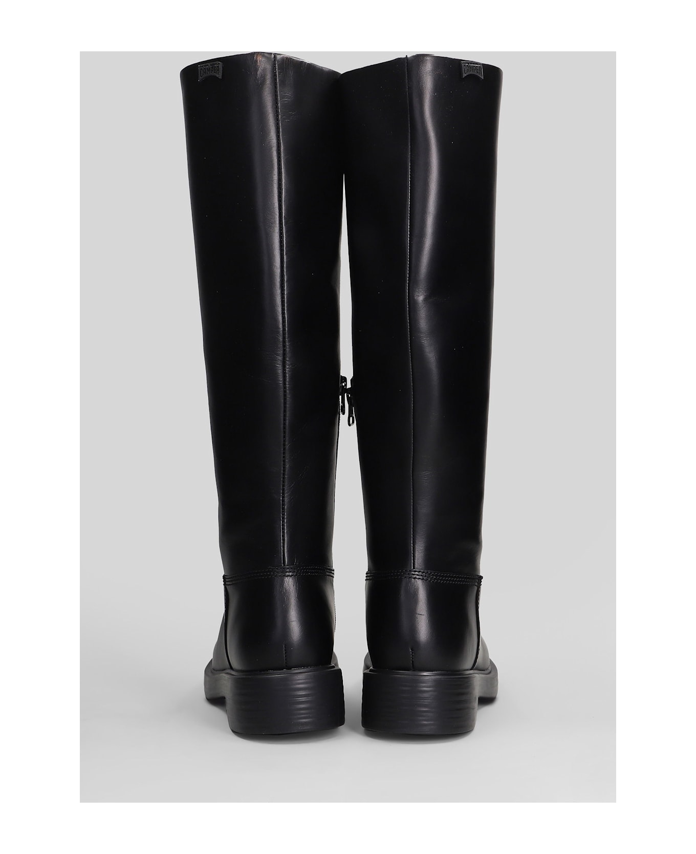 Camper Dean High Heels Boots In Black Leather - black