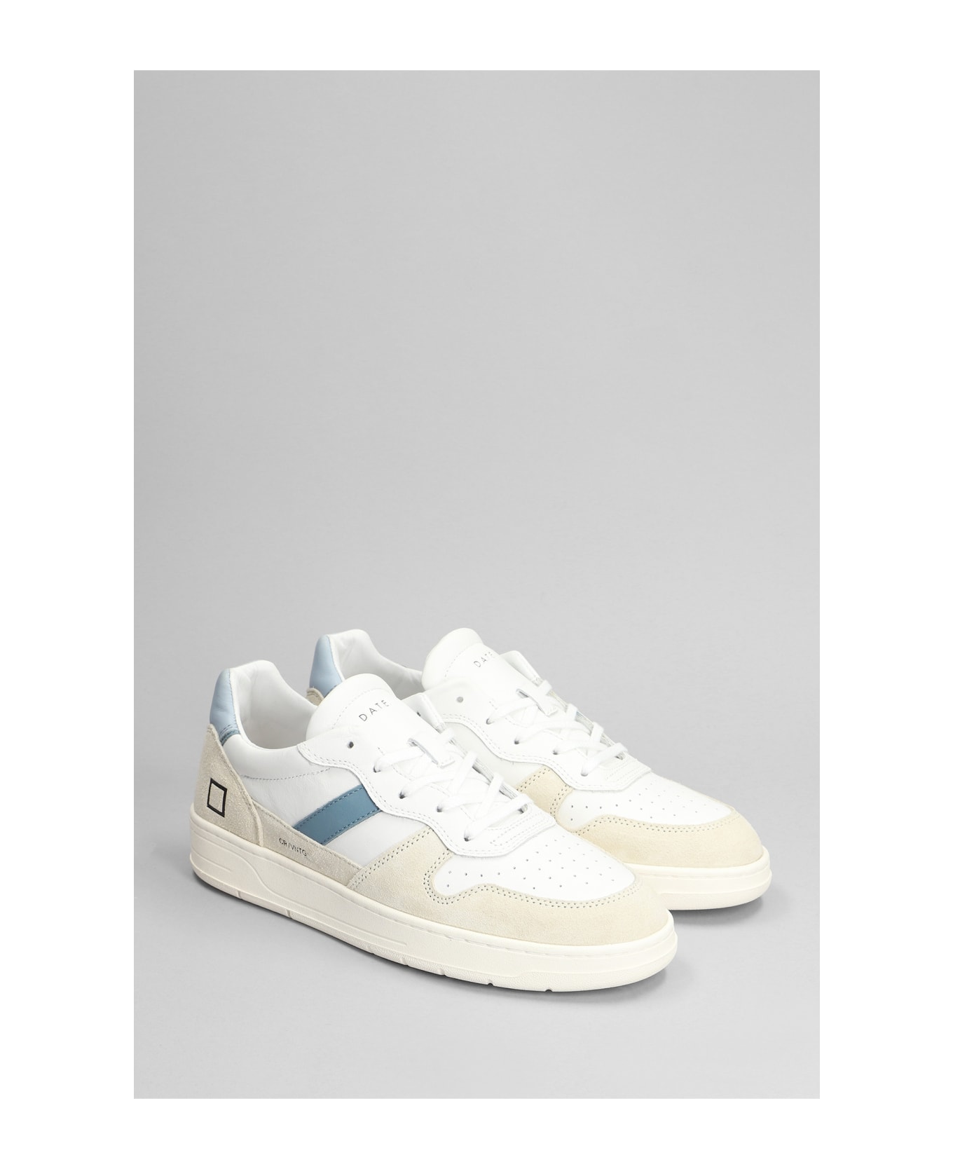D.A.T.E. Court 2.0 Sneakers In White Suede And Leather - white