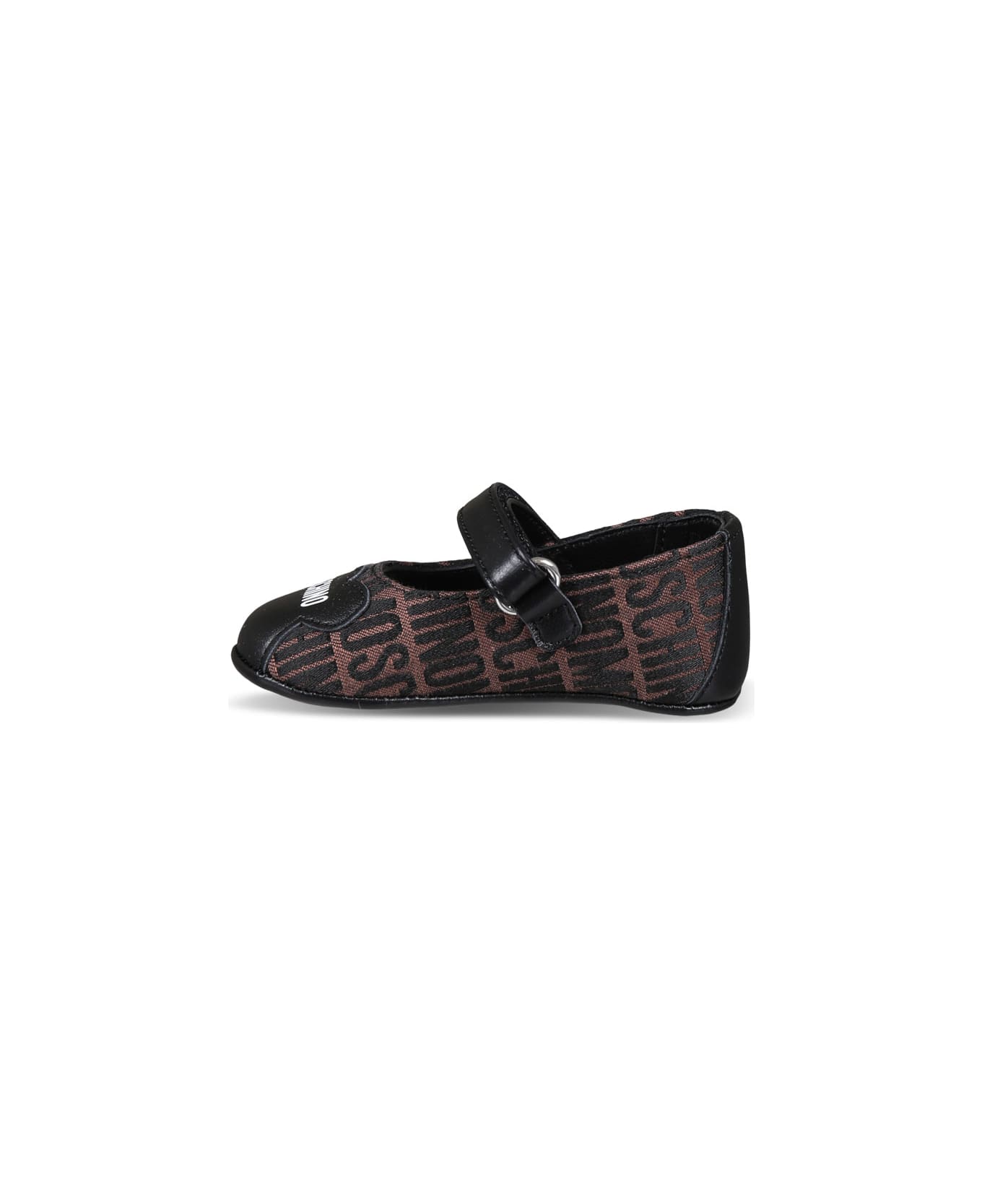 Moschino Brown Ballet Flats For Baby Girl With Logo - Brown