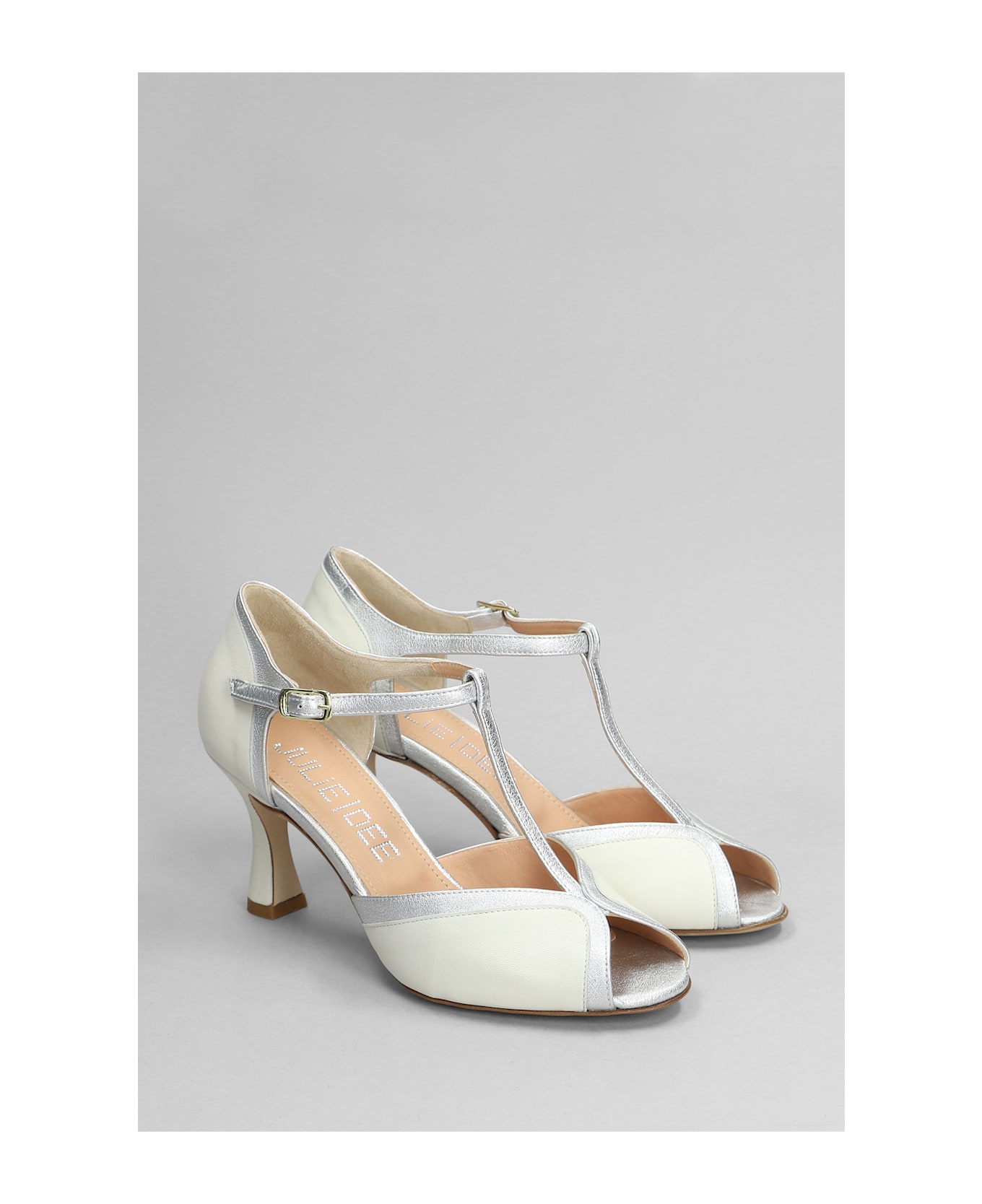 Julie Dee Sandals In White Leather - white
