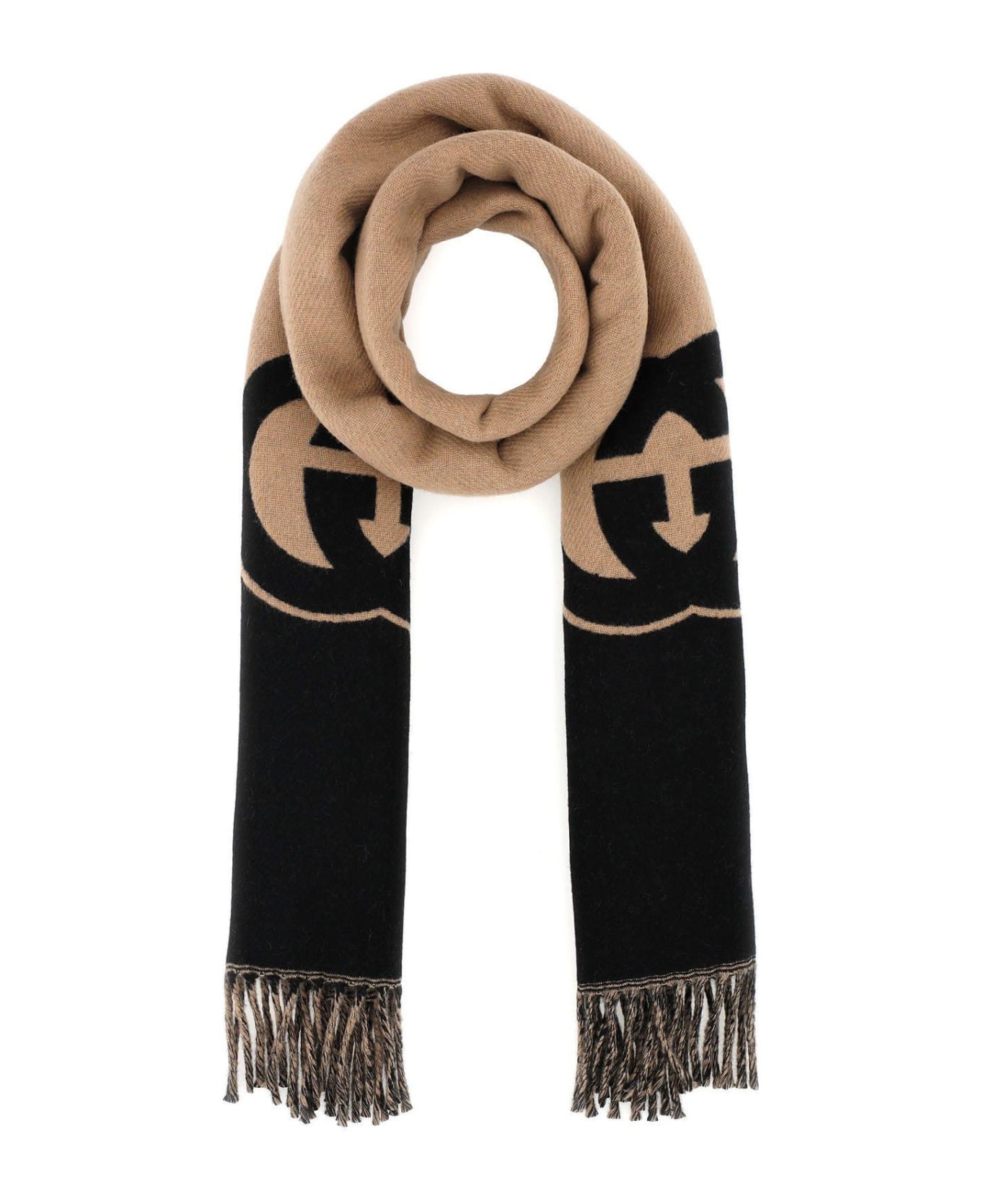 Gucci Two-tone Wool Blend Scarf - Brown