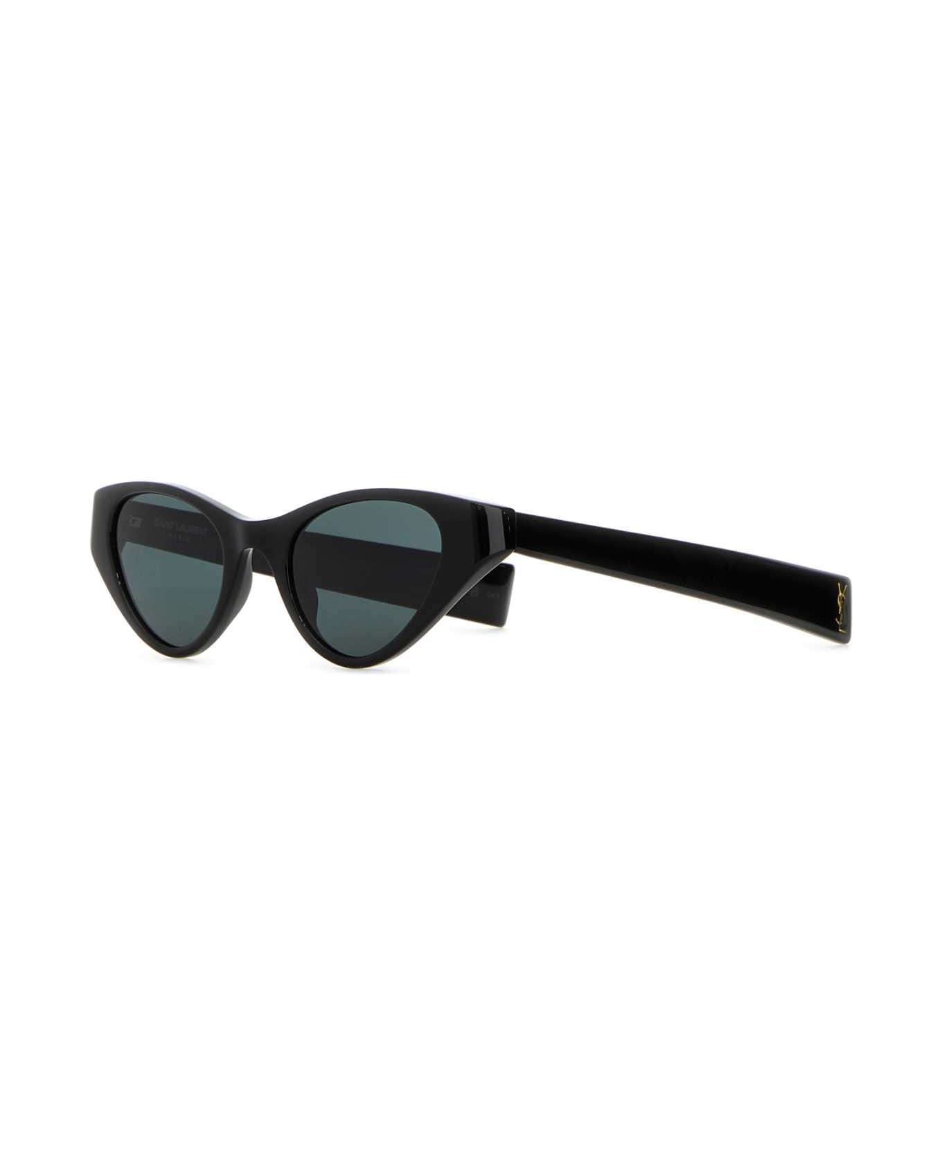 Saint Laurent Black Acetate Sl M144 Sunglasses - BLACKLIGHTGOLDBLACK