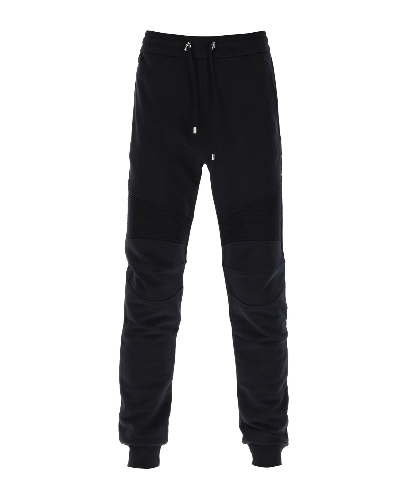 Balmain Joggers With Topstitched Inserts - Noir/blanc