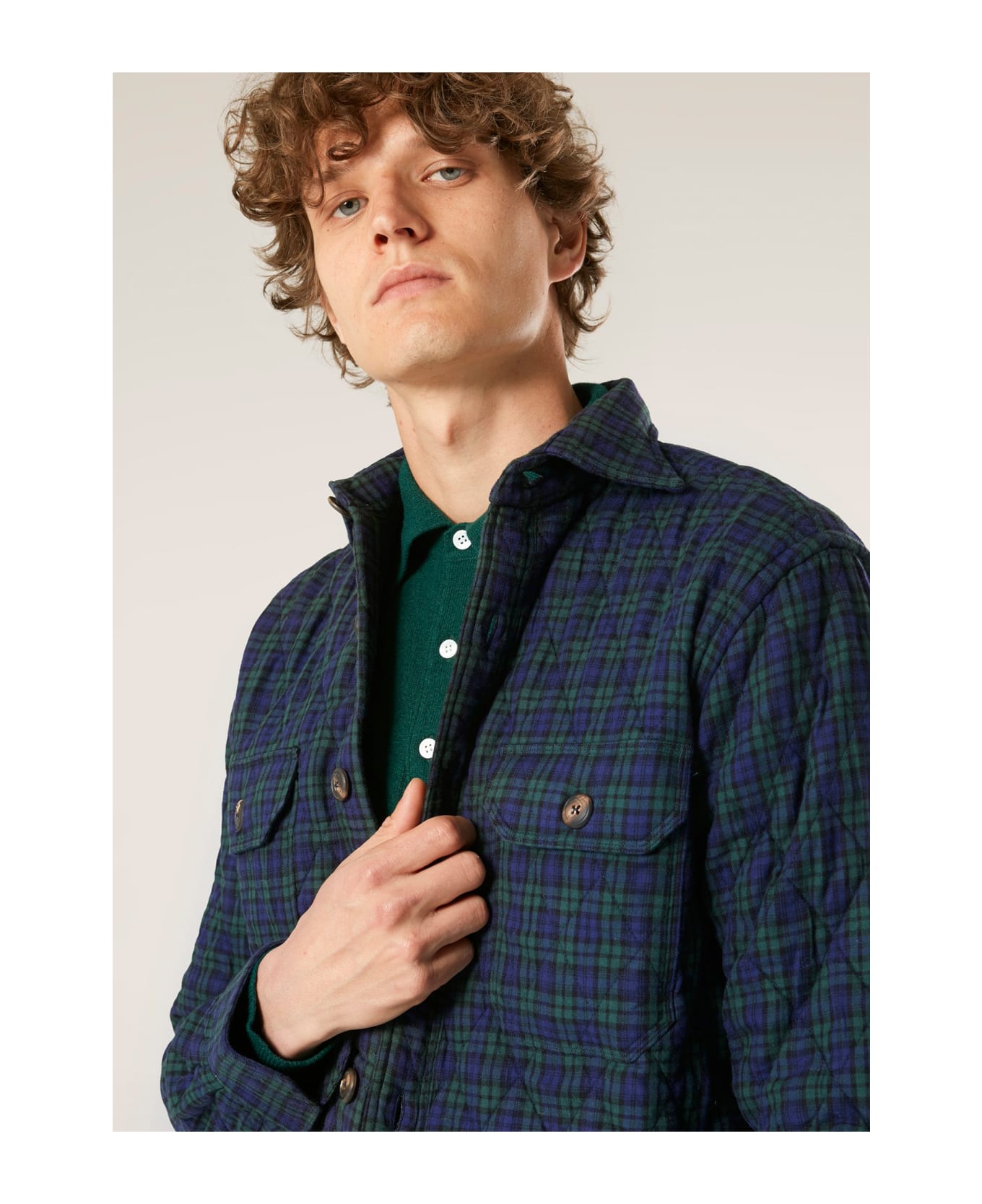 doppiaa Aantero Green Checked Overshirt