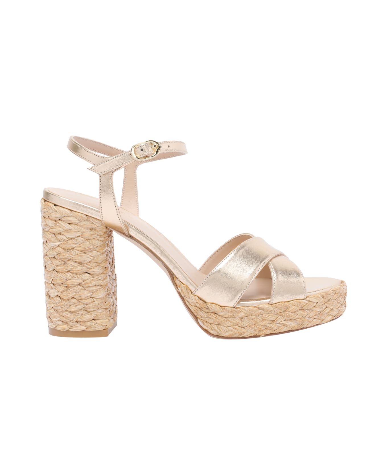 Stuart Weitzman Dayna Platform Pump Sandals - Golden