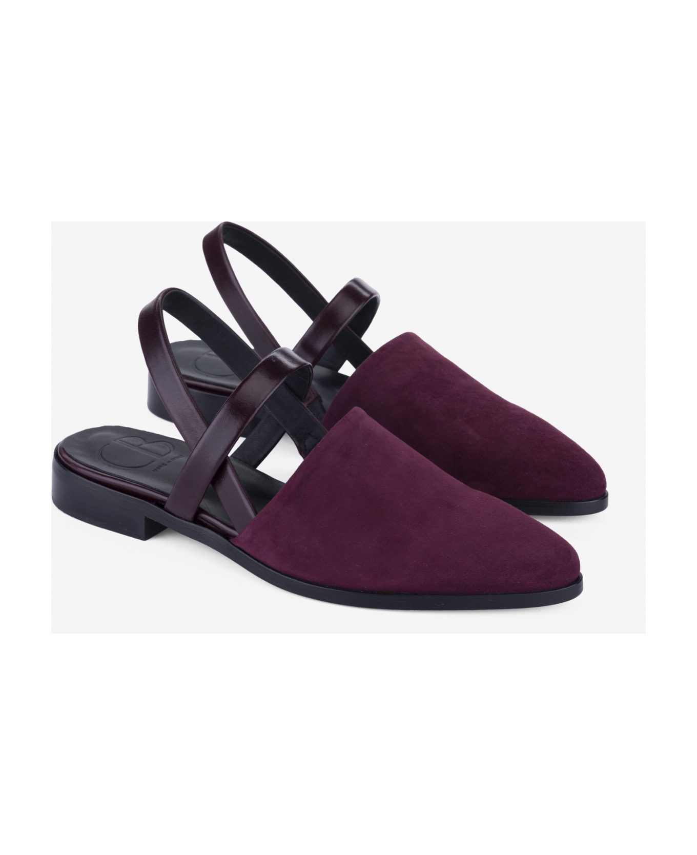 CB Made in Italy Leather And Suede Flats Vega - Burgundy
