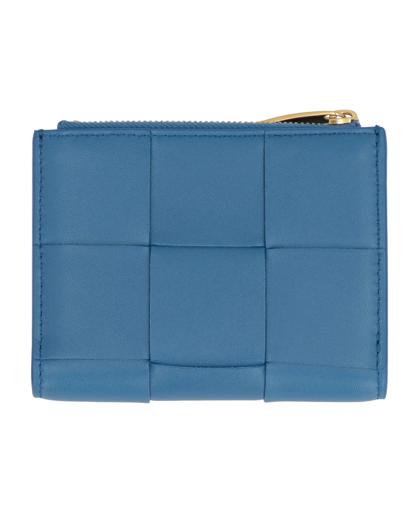 Bottega Veneta Cassette Intrecciato Bi-fold Wallet - turquoise