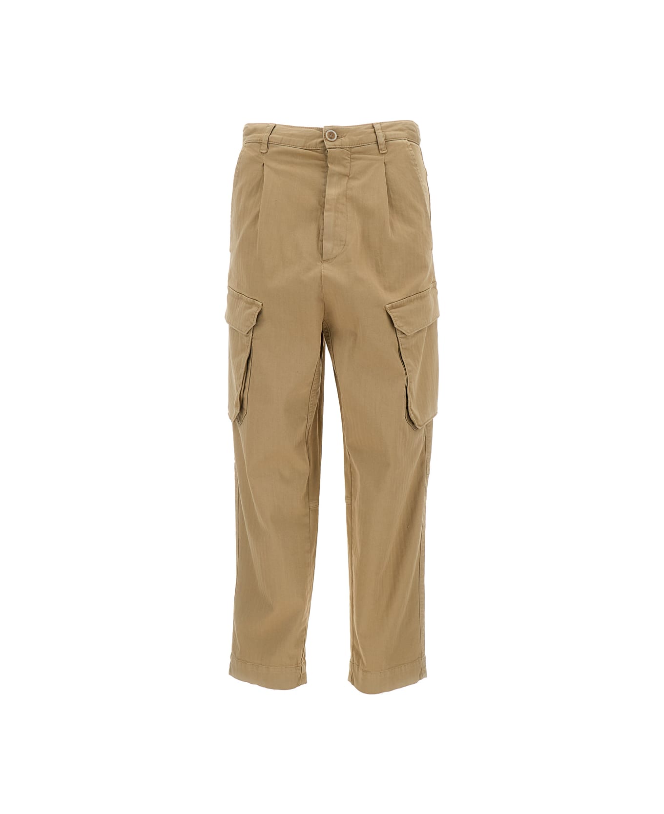 SEMICOUTURE Sand-colored Cargo Pants In Cotton Blend Woman - Beige