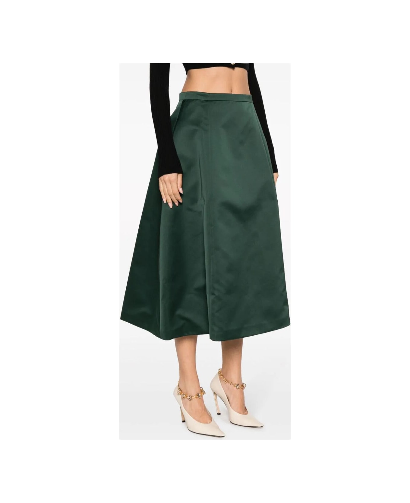 Rochas Midi Skirt Duchesse - Dark Green