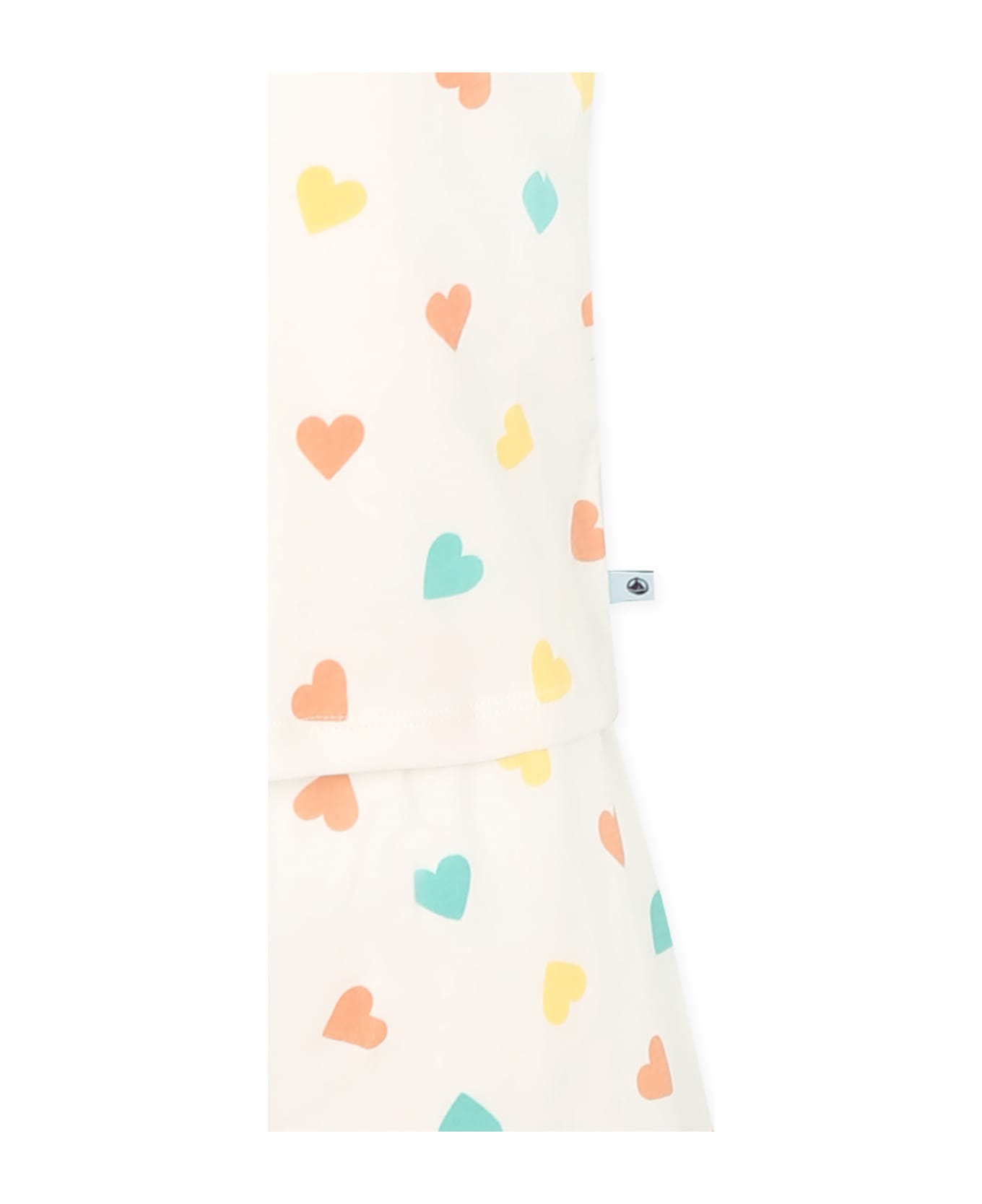 Petit Bateau White Pajamas For Girl With Hearts - White