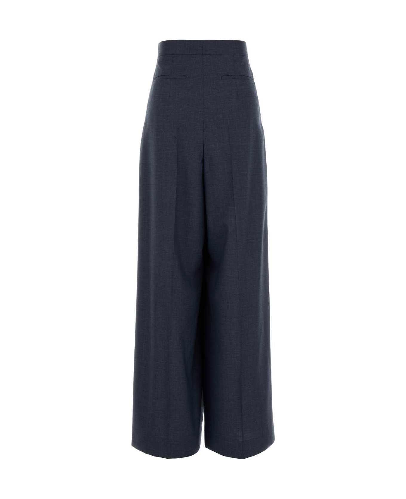 Givenchy Blue Wool Palazzo Pant - DENIMBLUE