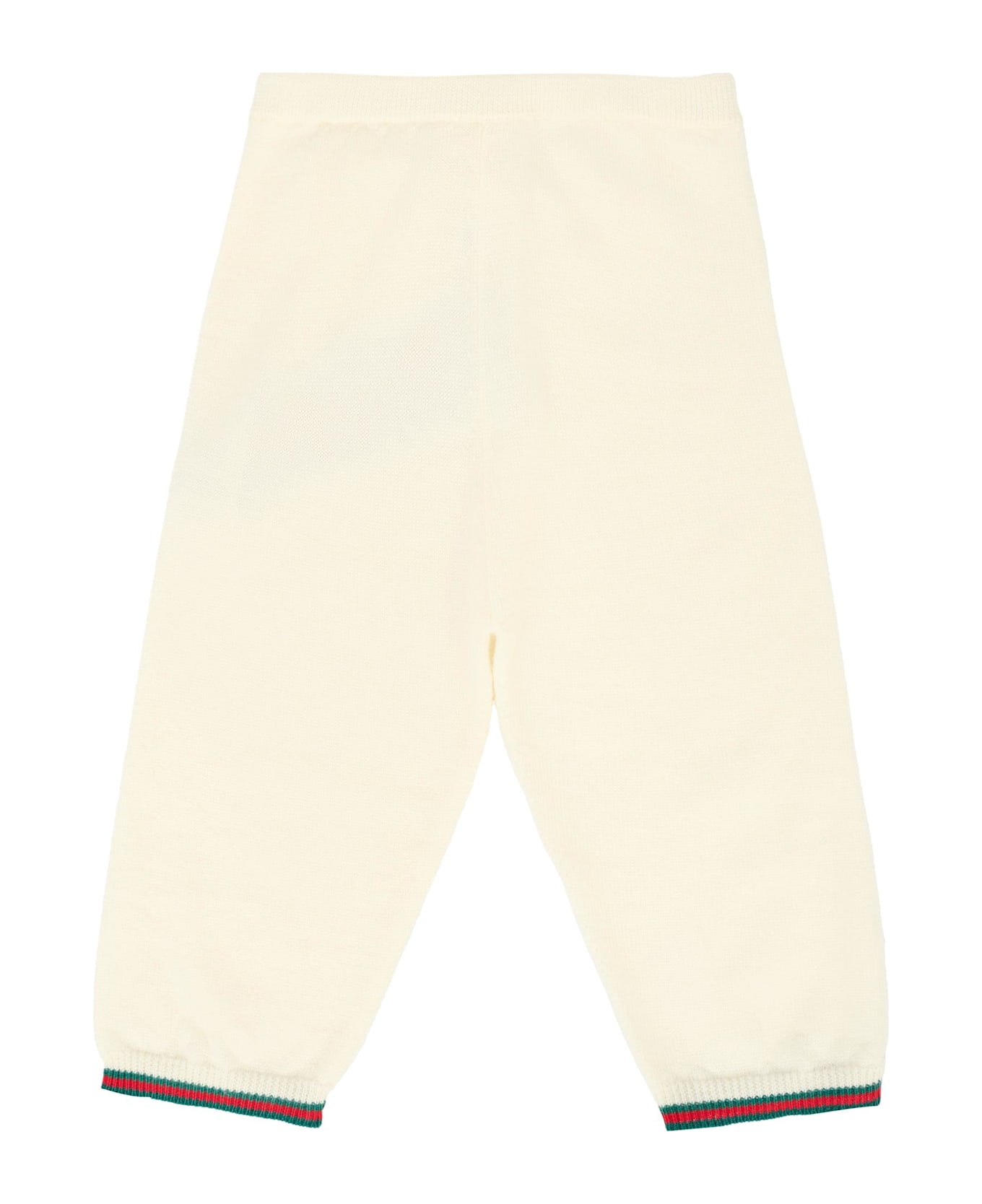 Gucci Ivory Trousers For Babykids With Web Detail - Ivory