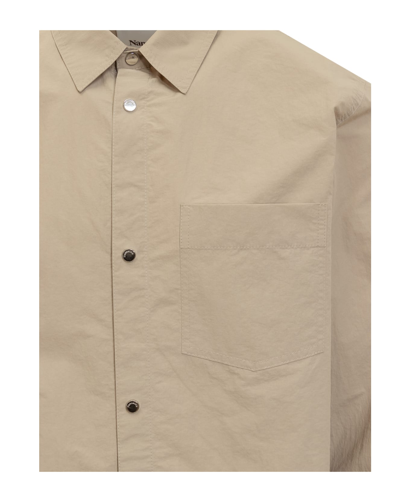 Nanushka Long Sleeve Shirt - PEBBLE