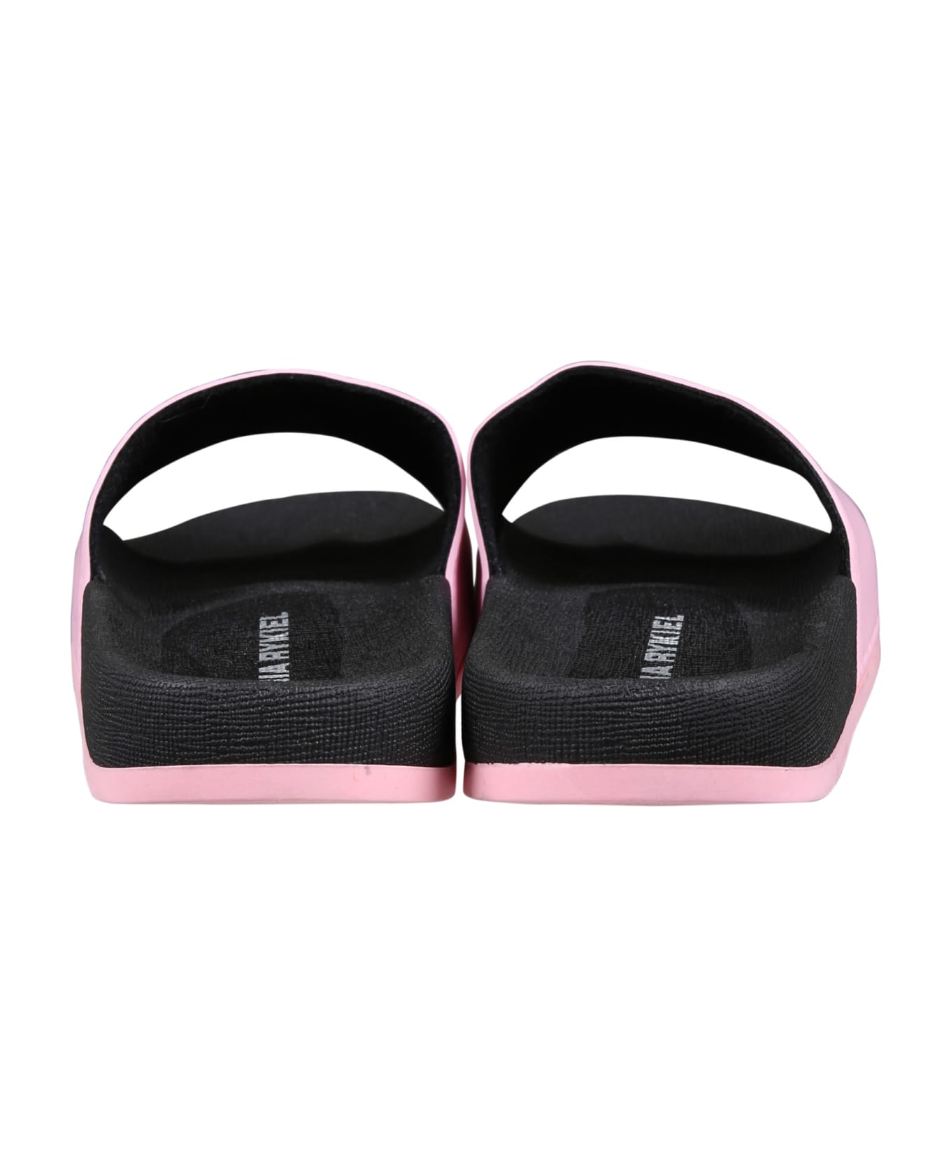Rykiel Enfant Pink Slippers For Girl With Logo And Heart - Multicolor シューズ