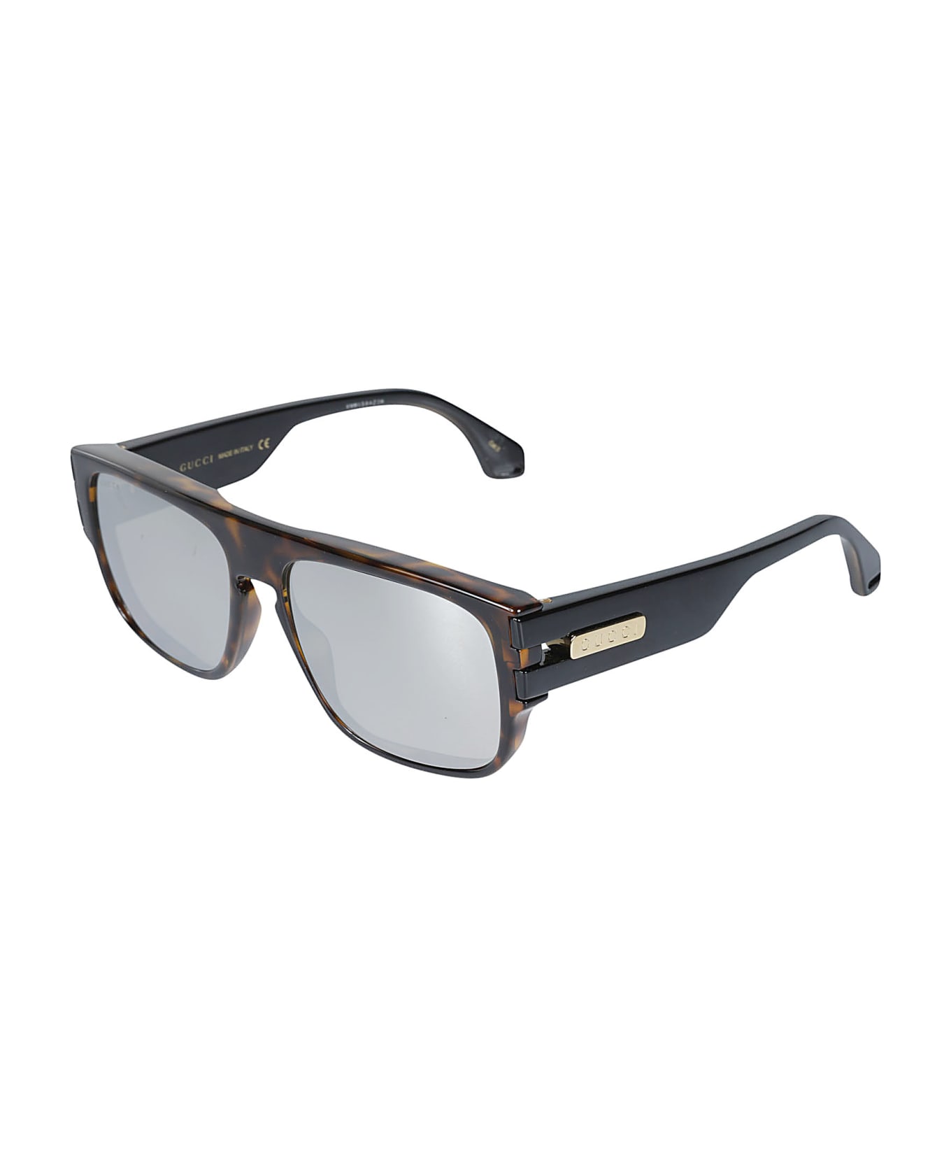 Gucci Eyewear Rectangle Retro Sunglasses - 004 havana black silver