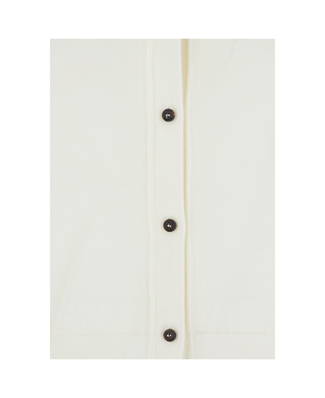 Jacquemus White V-neck Cardigan With Back Logo Lettering In Wool Woman - White