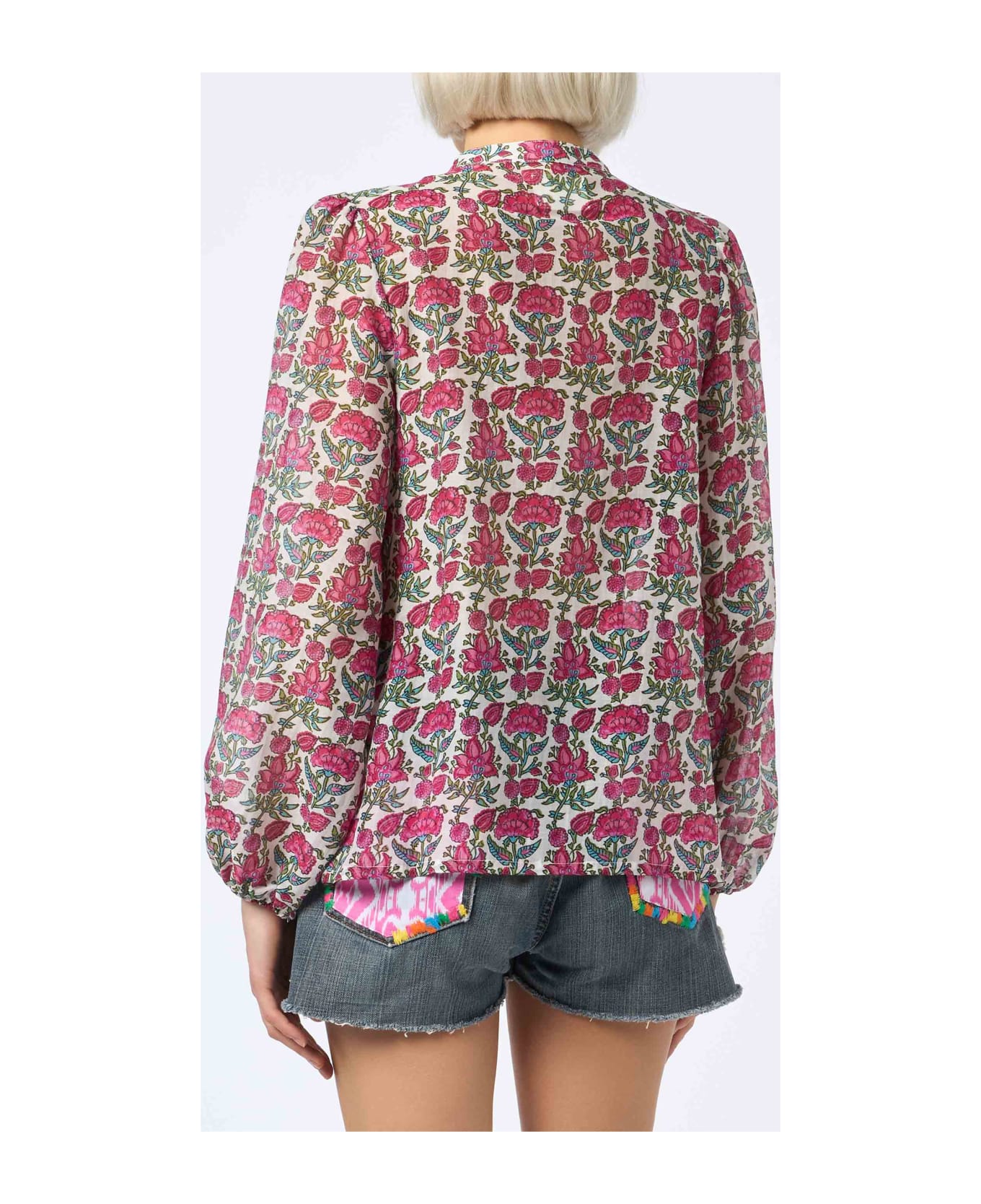 MC2 Saint Barth Woman Silk Voile Blouse Harper - WHITE