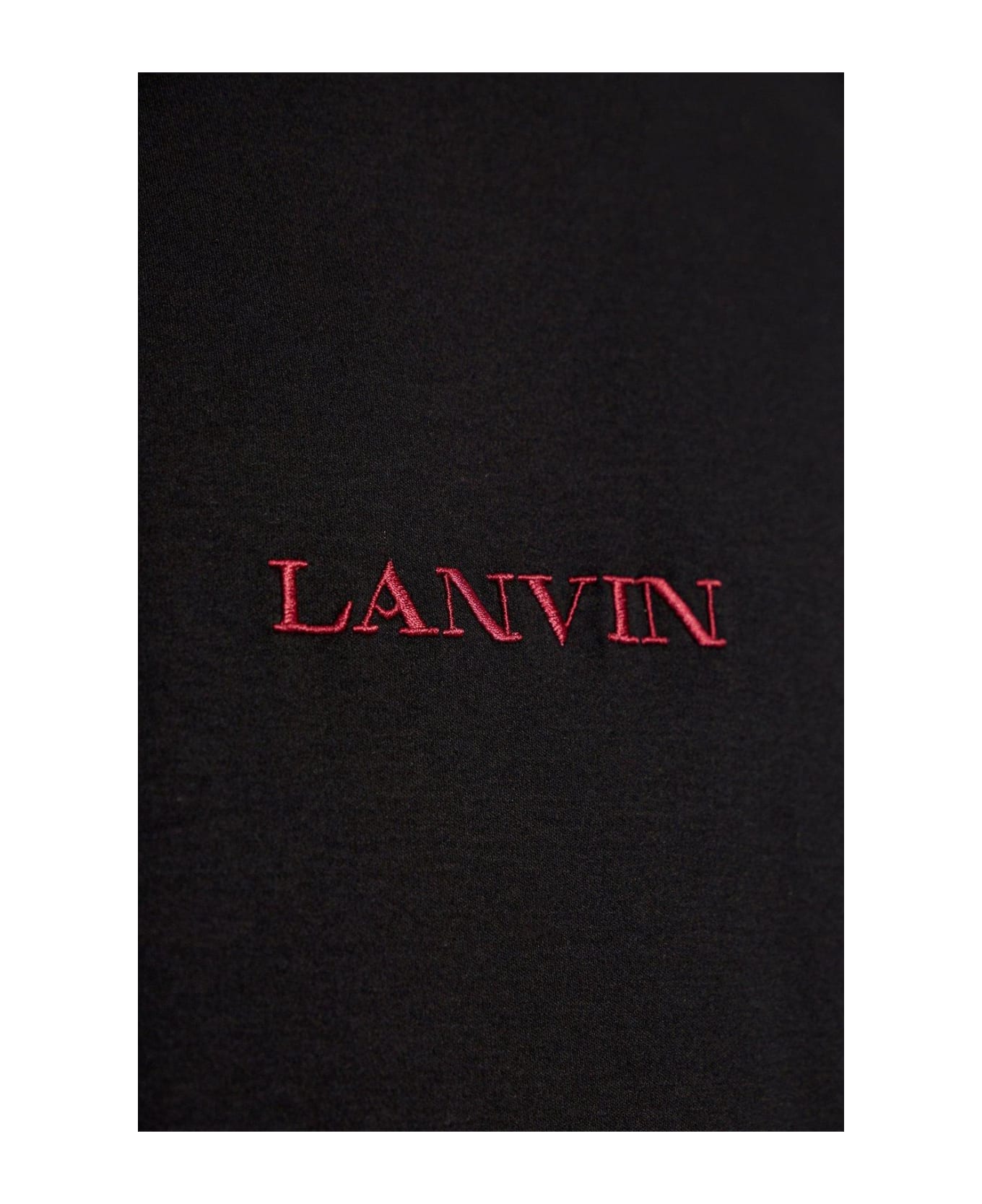 Lanvin Logo-embroidered Crewneck T-shirt - BLACK