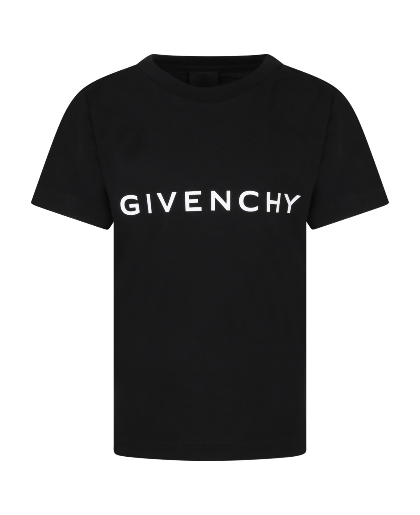 Givenchy Black T-shirt For Boy With White Logo - Black