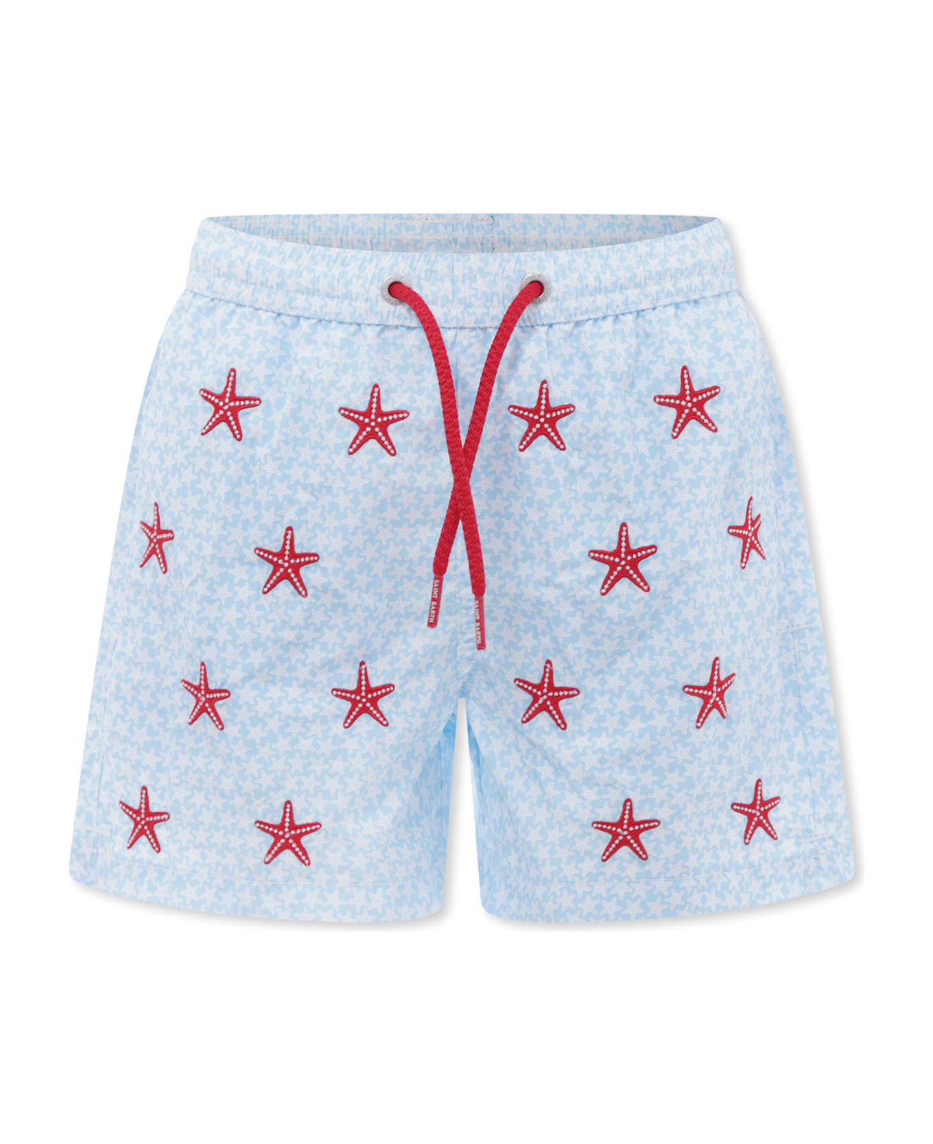 MC2 Saint Barth Light Blue Swim Shorts For Boy With Starfish - Light Blue