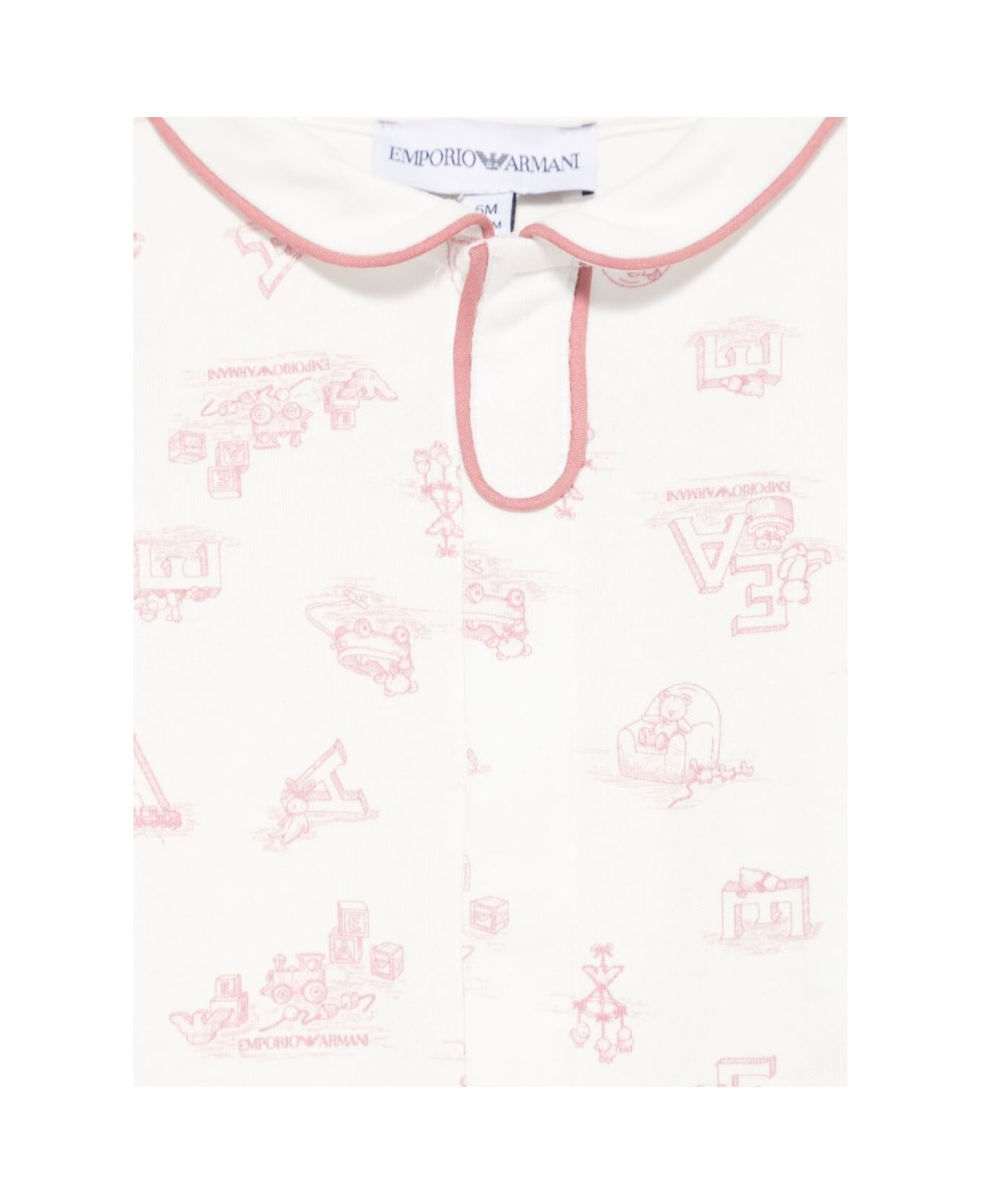 Emporio Armani Multicolor Set Of Two With One-piece And Bib In Cotton Baby - Multicolor