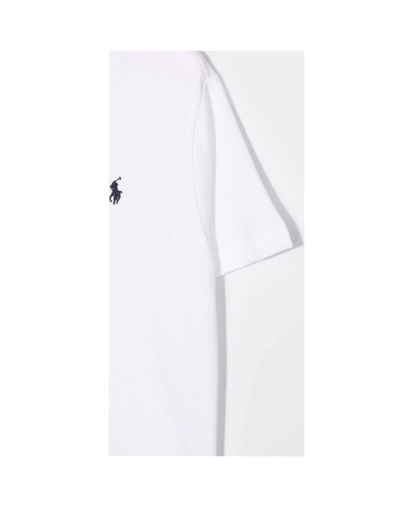 Ralph Lauren White T-shirt With Navy Blue Pony - Bianco