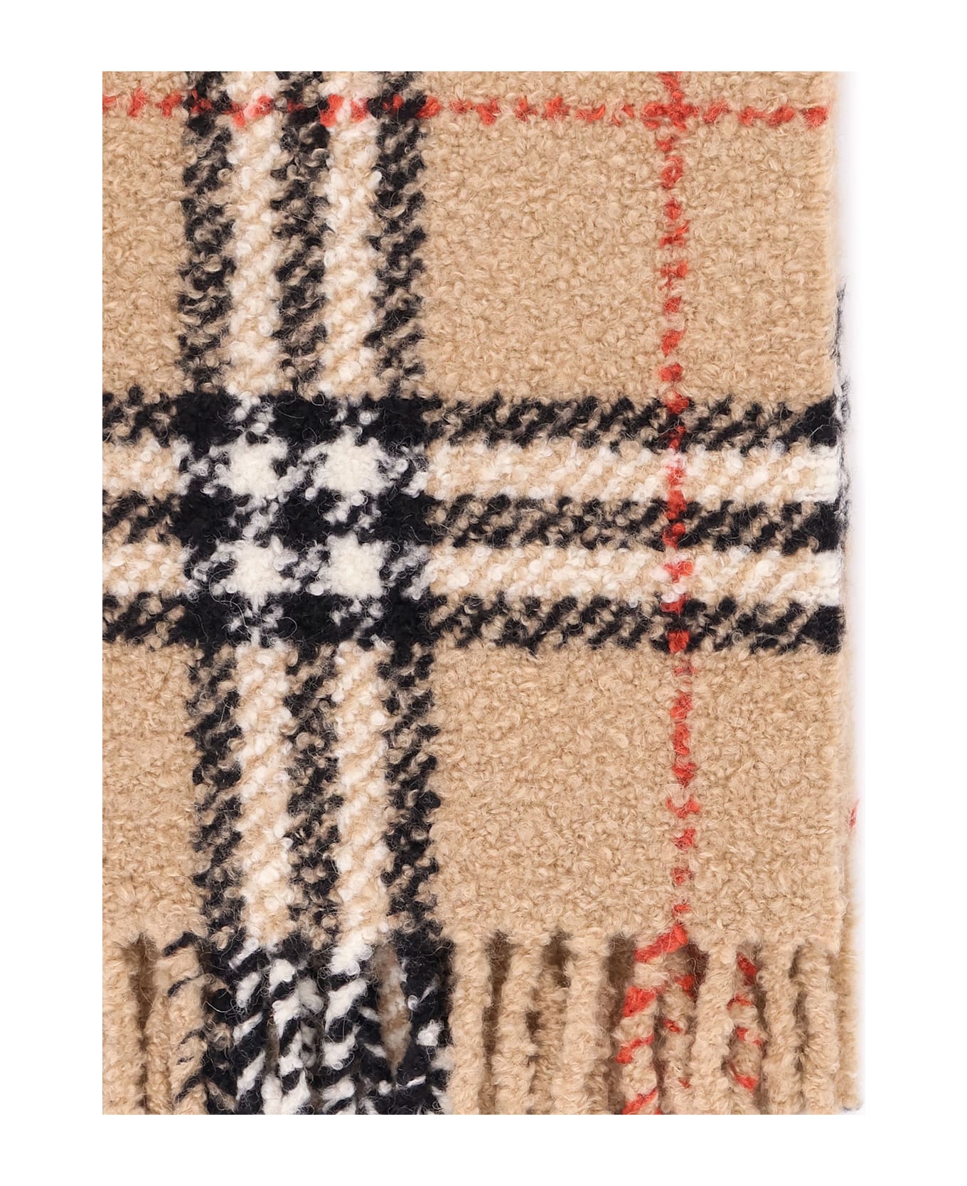 Burberry Wool Blend And Alpaca Bouclé Scarf - SAND