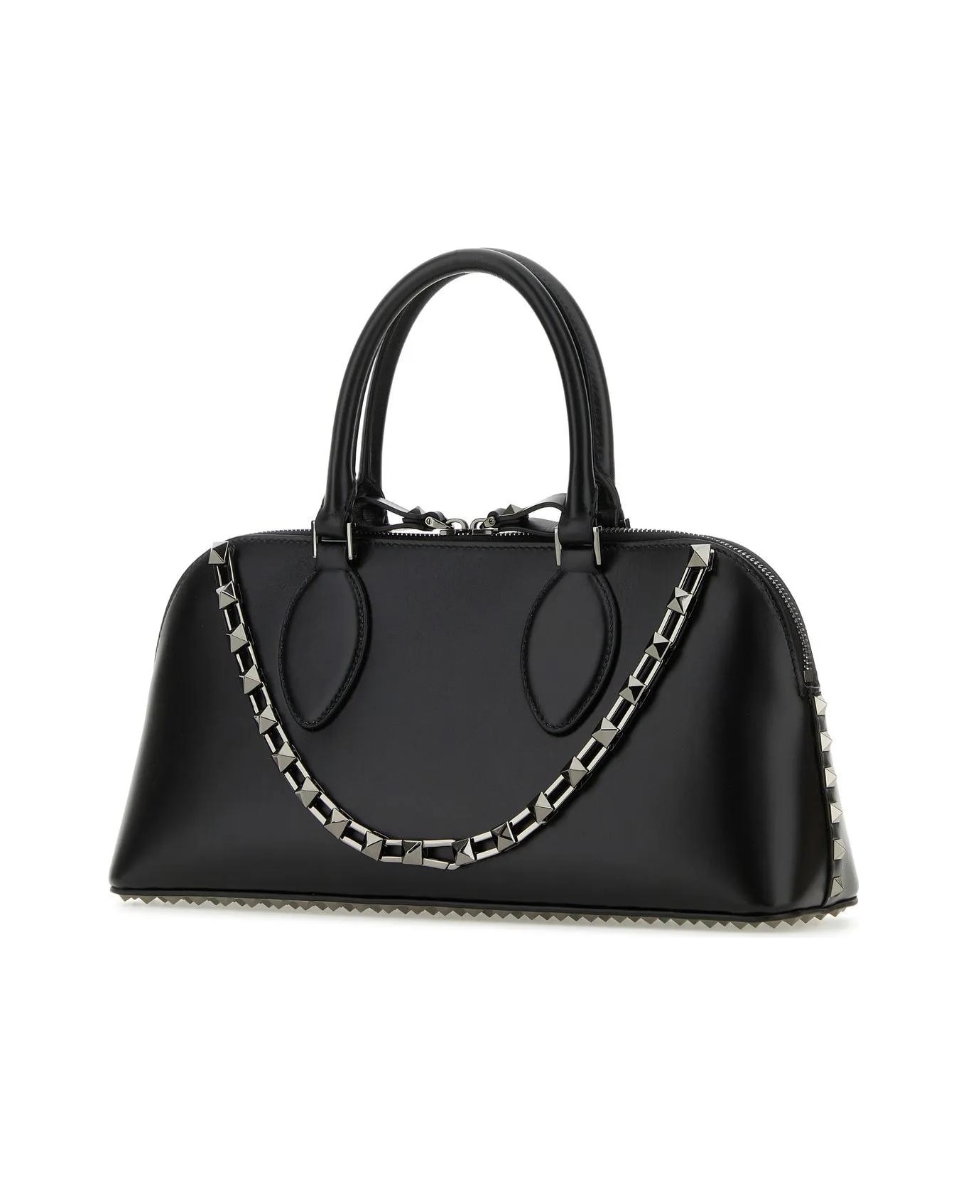 Valentino Garavani Black Leather Rockstud Handbag - NERO