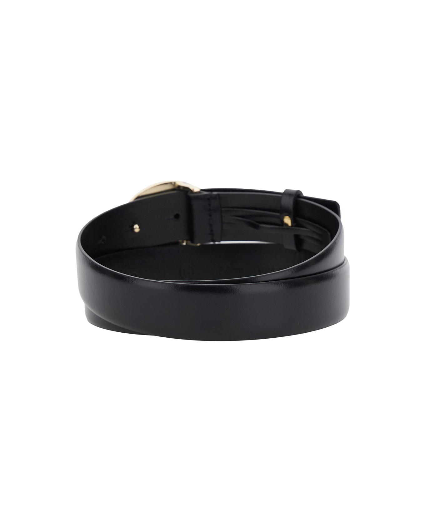 Pinko Round Enamel H2,8 Belt Vitello - Black