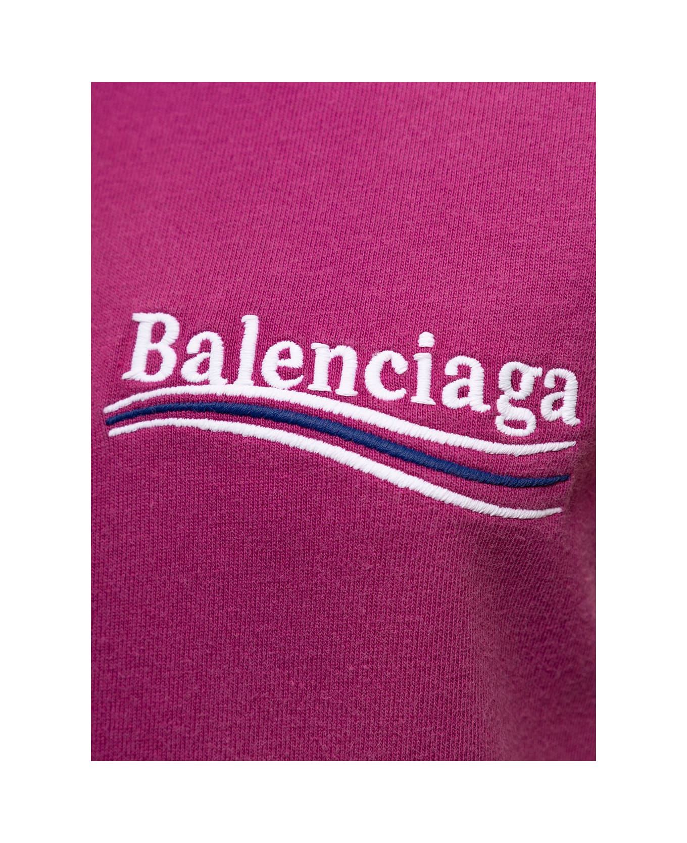 Balenciaga Smil Fit Pink Cotton T-shirt With  Logo Balenciaga Woman - Fuxia