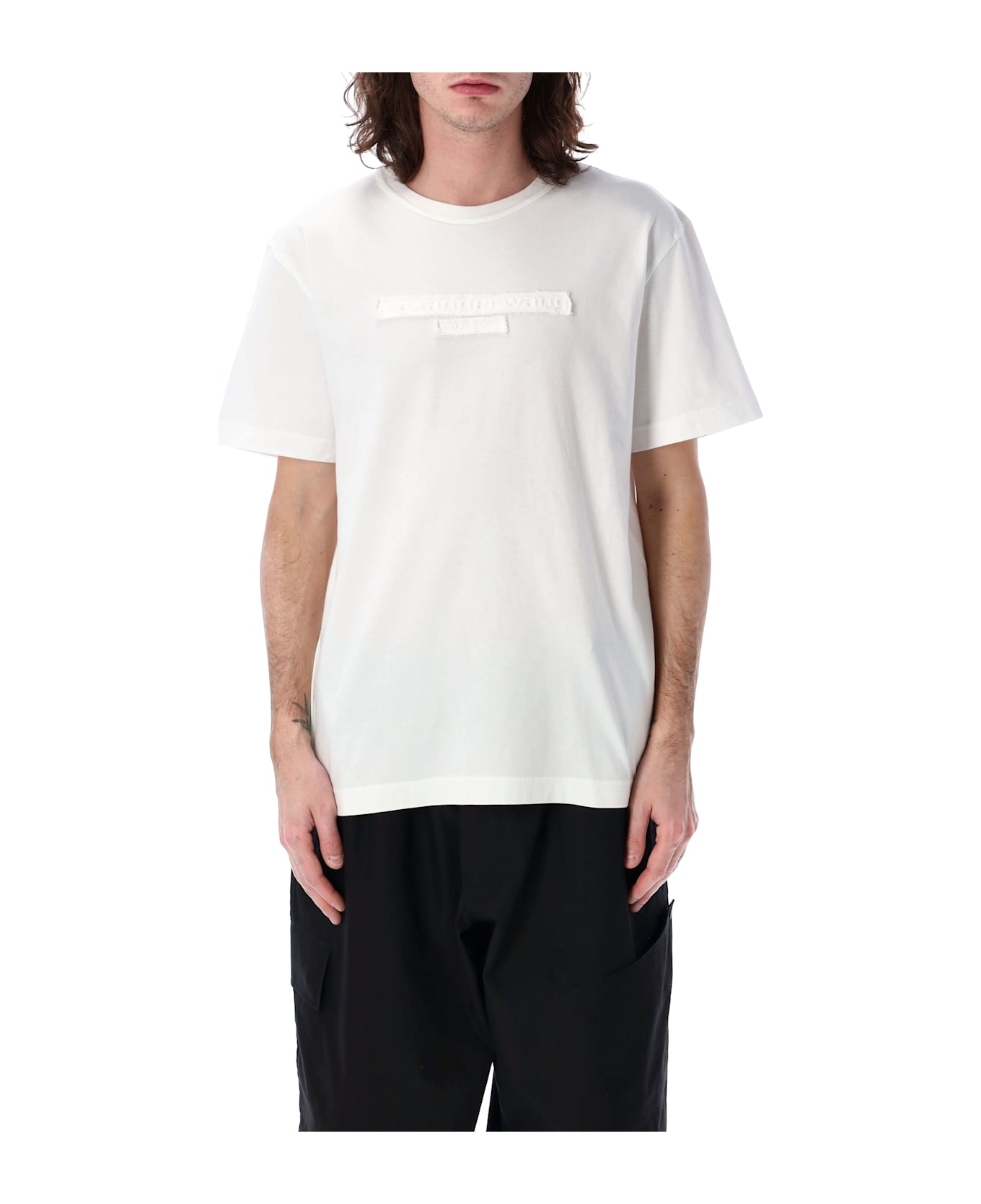 Alexander Wang Distressed Logo T-shirt - WHITE