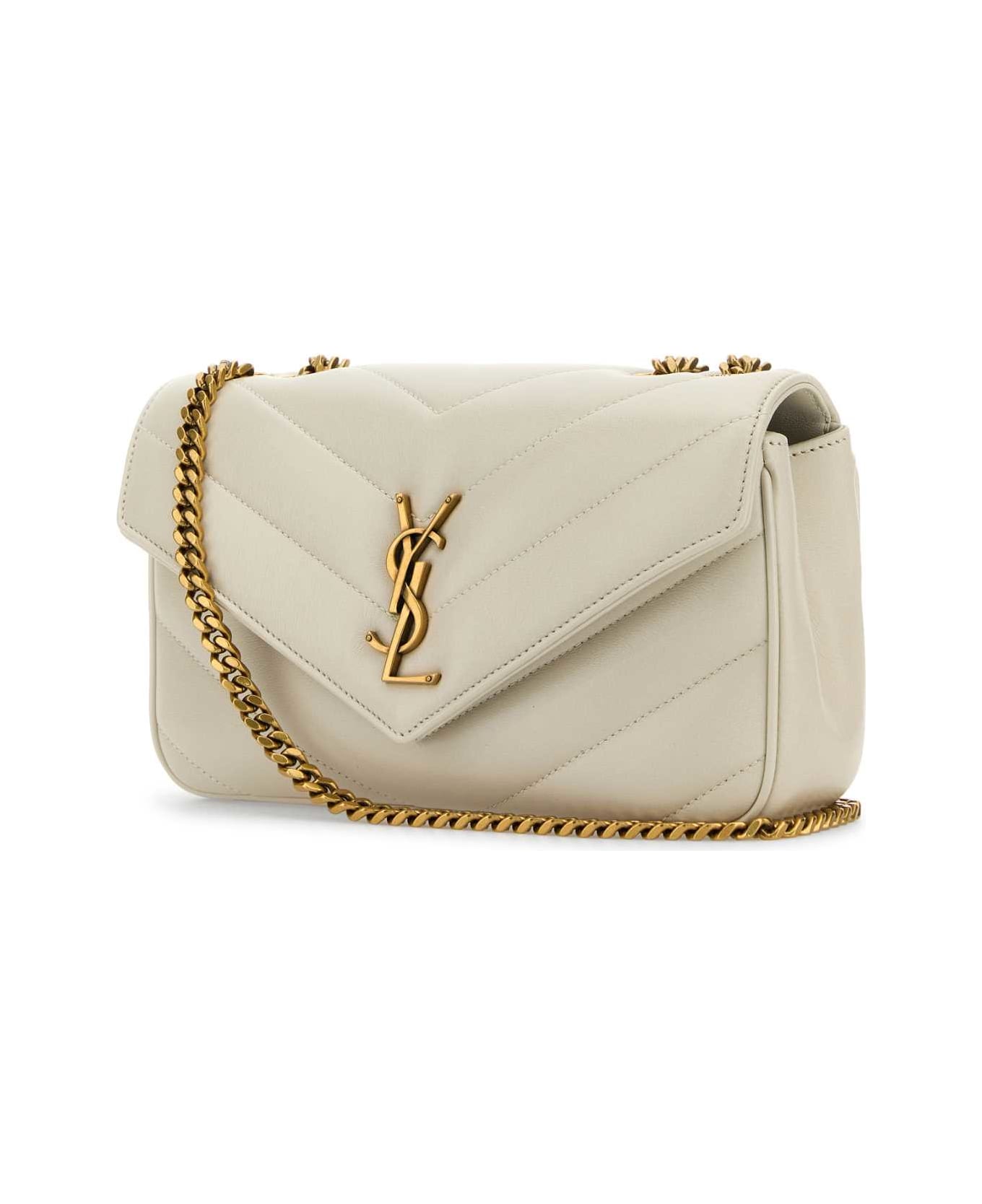 Saint Laurent Ivory Leather Small Loulou Shoulder Bag - CREMASOFT