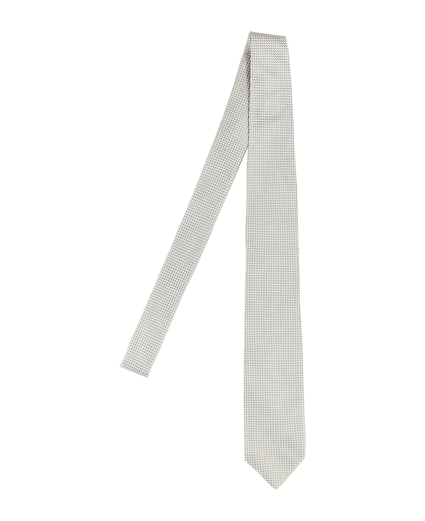 Barba Napoli Patterned Tie - Silver