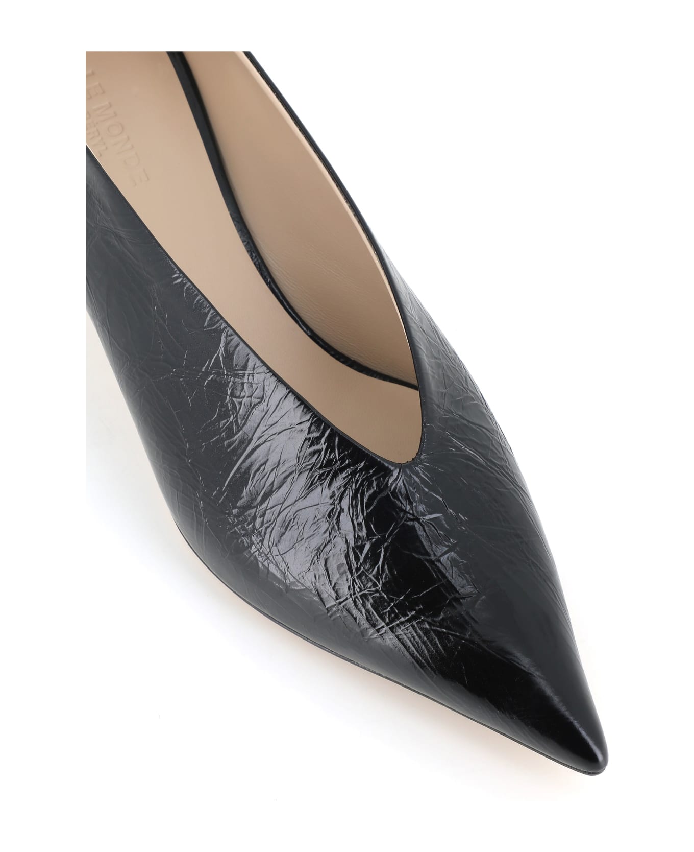 Le Monde Beryl Décollette Babouche Kitten Heel - Black