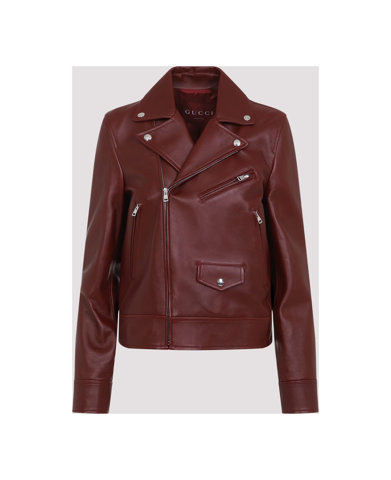 Gucci Leather Jacket - Rosso Ancora