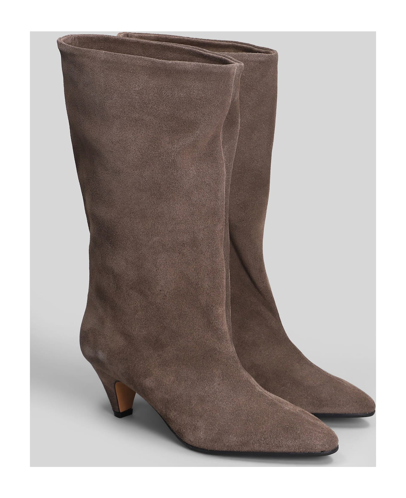 Fabio Rusconi High Heels Ankle Boots In Taupe Suede - taupe