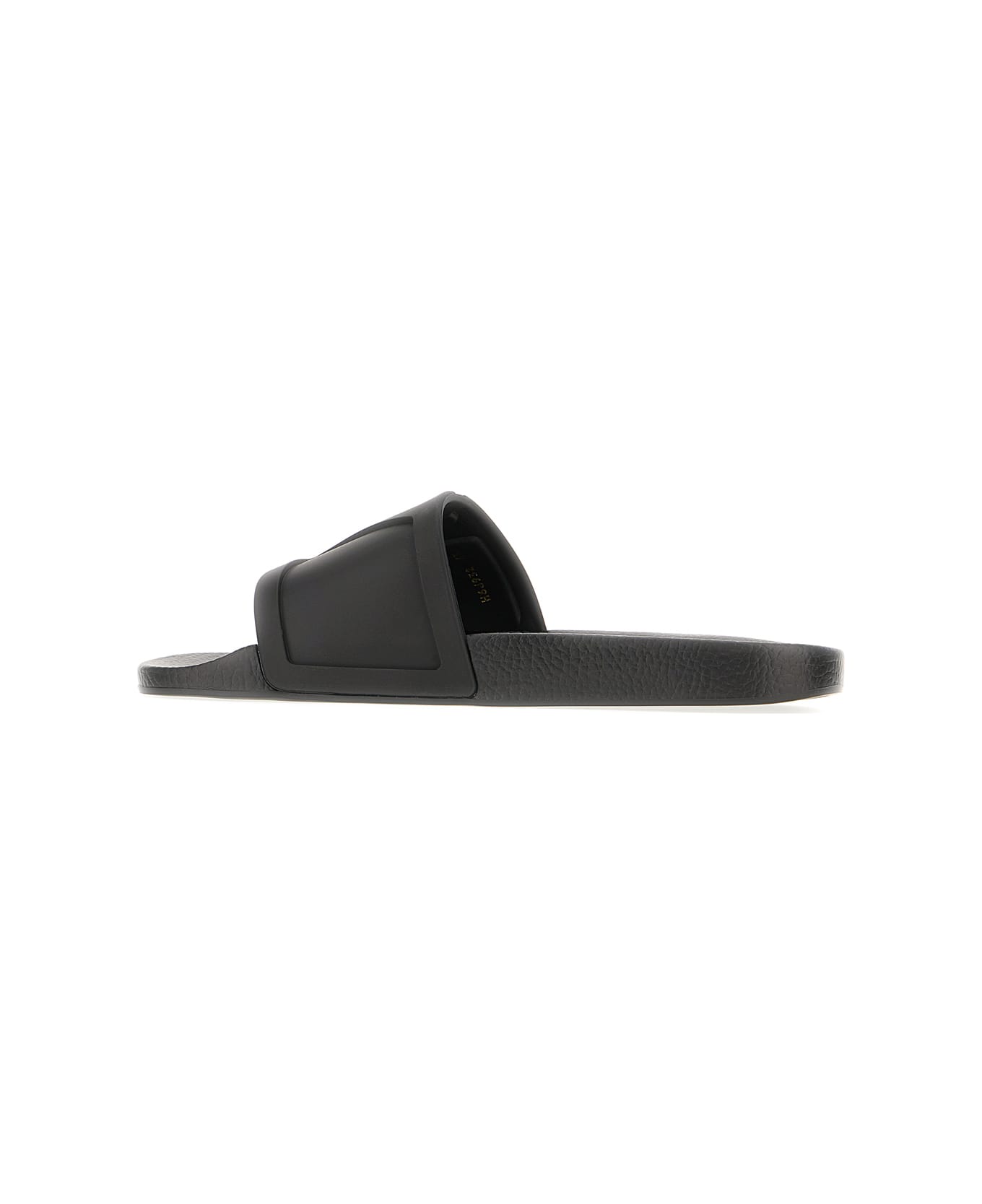 Valentino Garavani Black Rubber Slippers - Nero