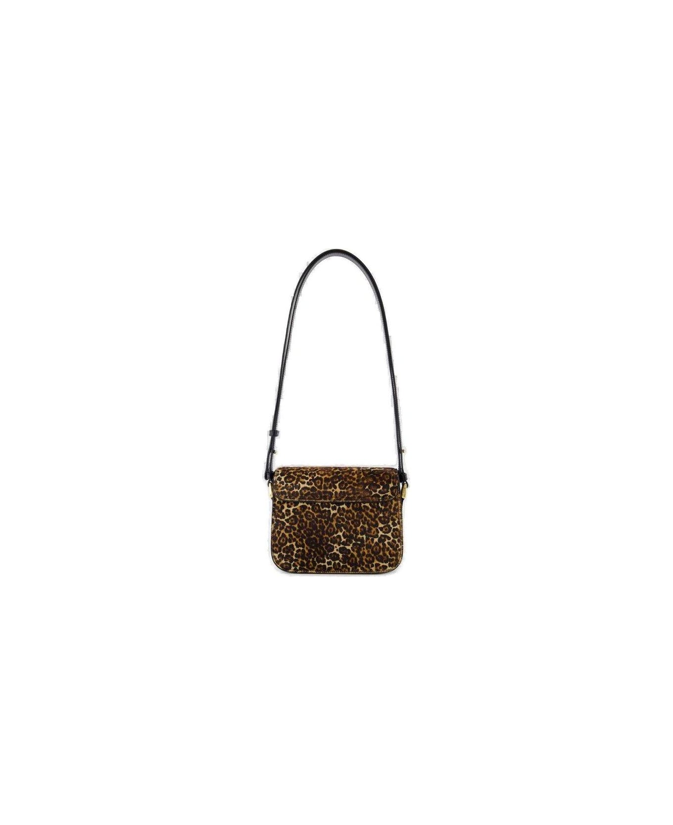A.P.C. Leopard Printed Small Shoulder Bag - Nero